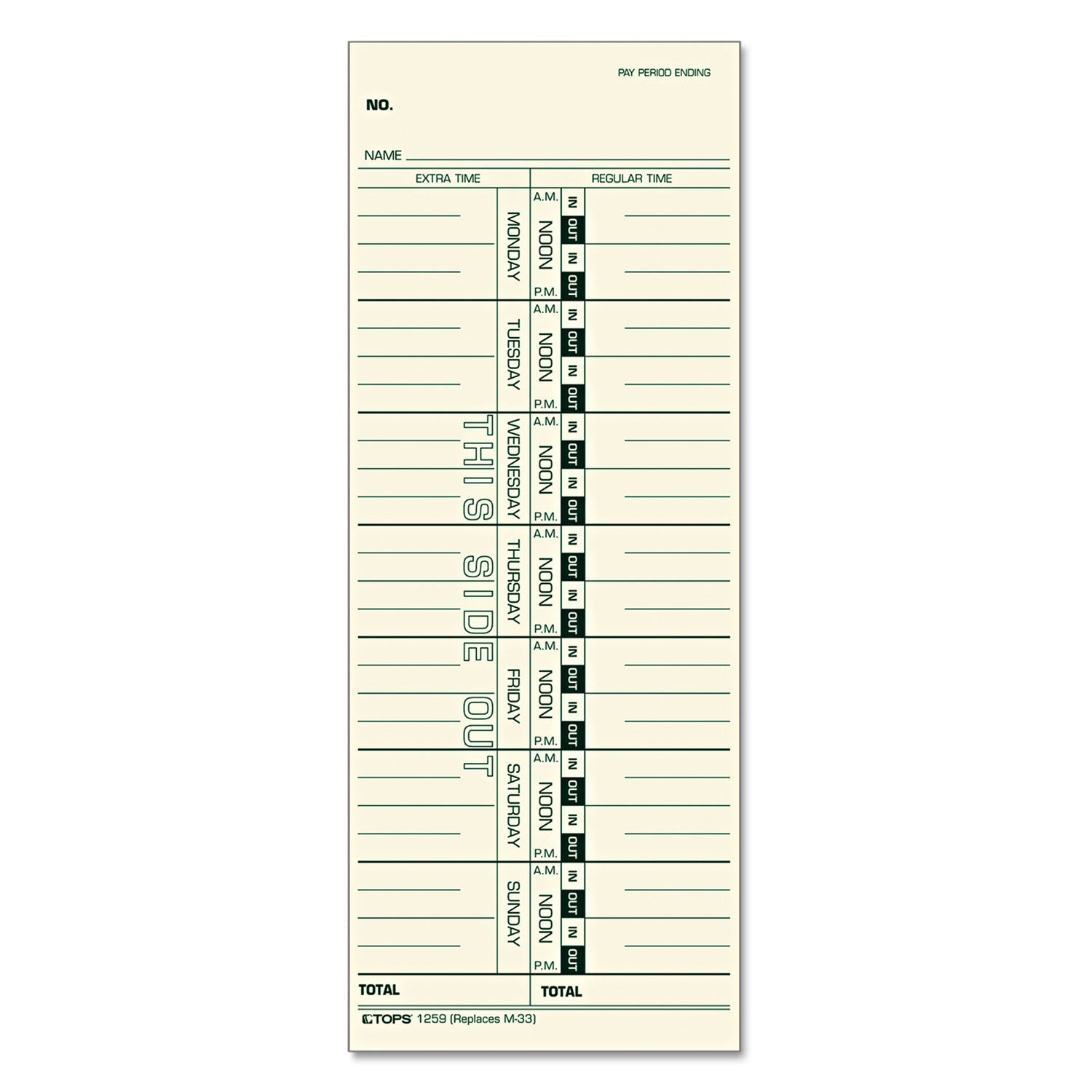TOPS™ Time Clock Cards | Replacement For M-33