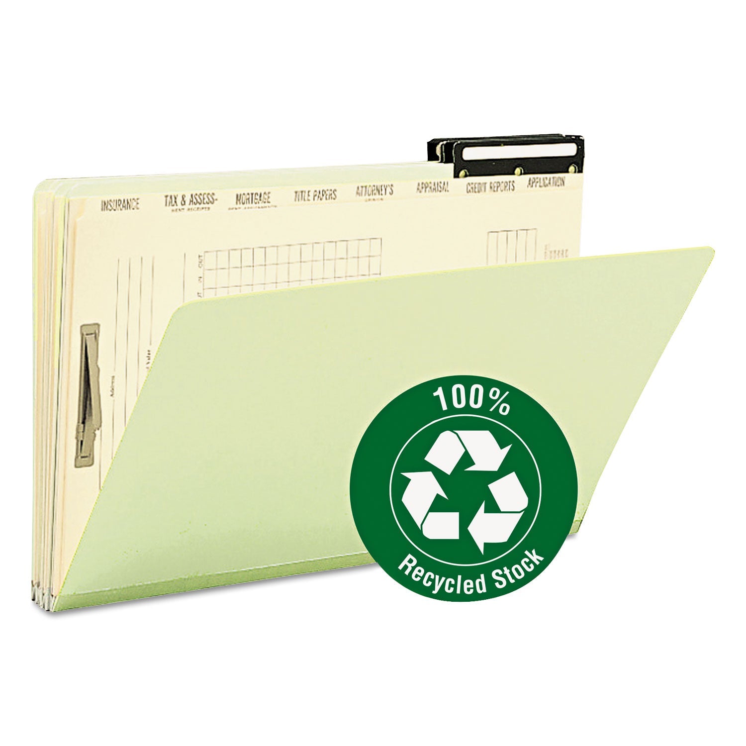 Pressboard Mortgage Folders | Green, 10/Box