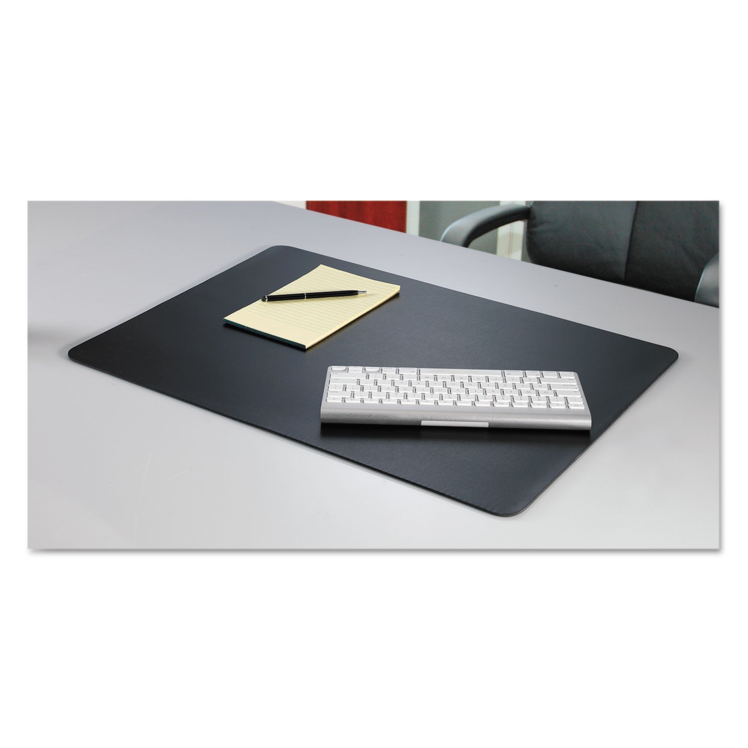 Artistic® Rhinolin II Desk Pad with Antimicrobial Protection, 24 x 17, Black