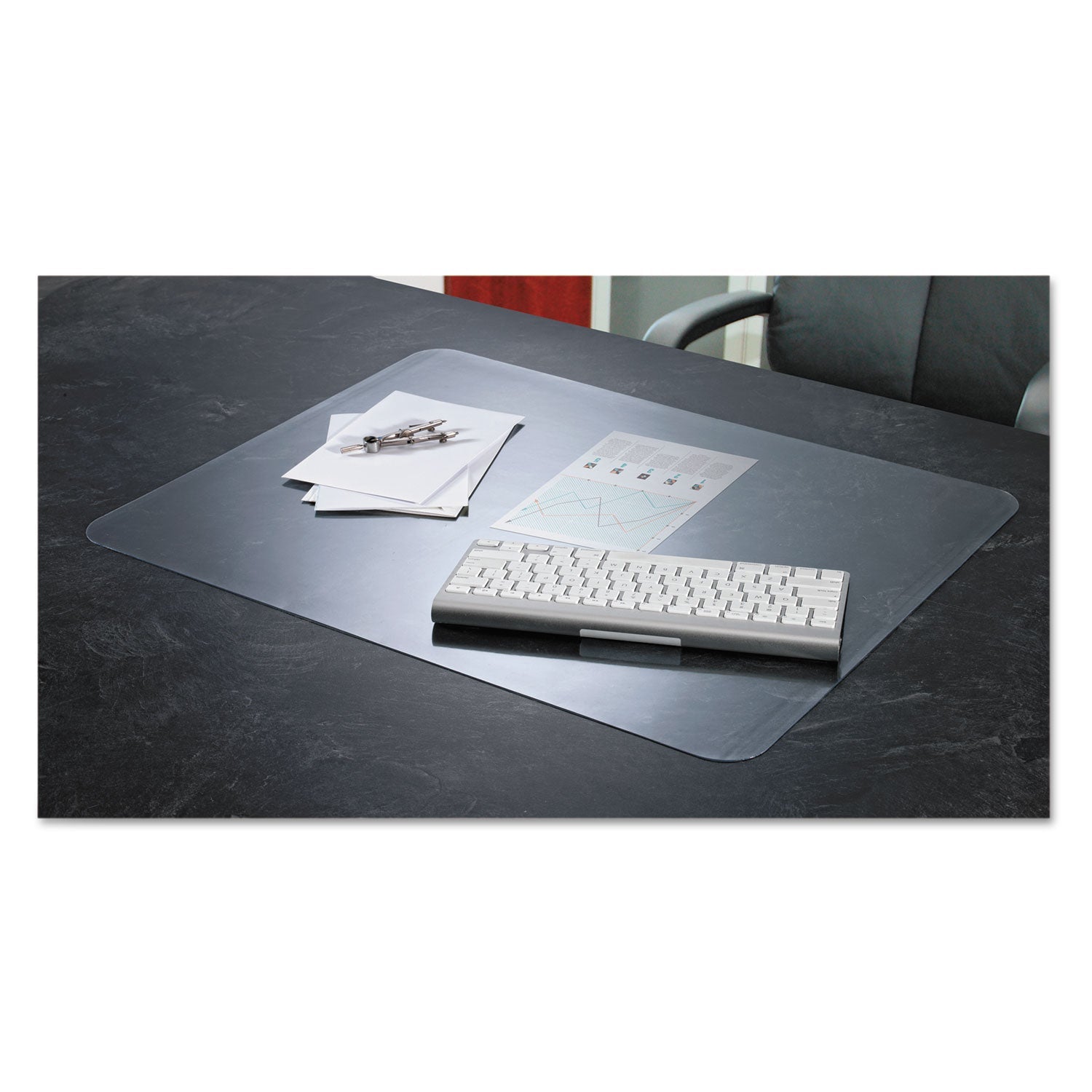 Artistic® KrystalView Desk Pad with Antimicrobial Protection, Glossy Finish, 22 x 17, Clear