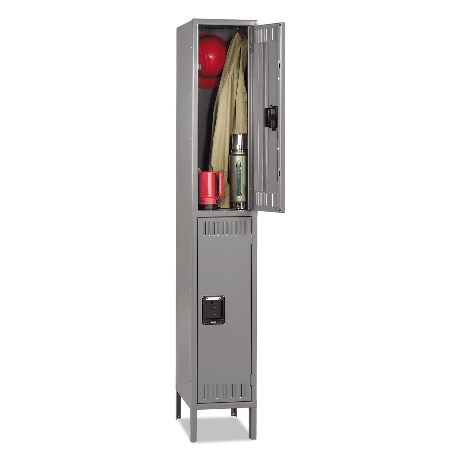Double Tier Locker | Tennsco Single Stack Gray