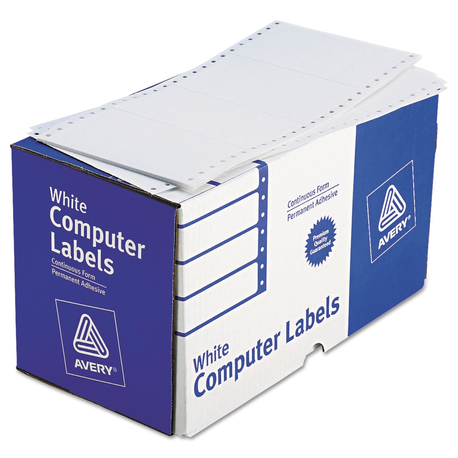 Avery® Dot Matrix Printer Mailing Labels, Pin-Fed Printers, 2.94 X 5, White, 3,000/box