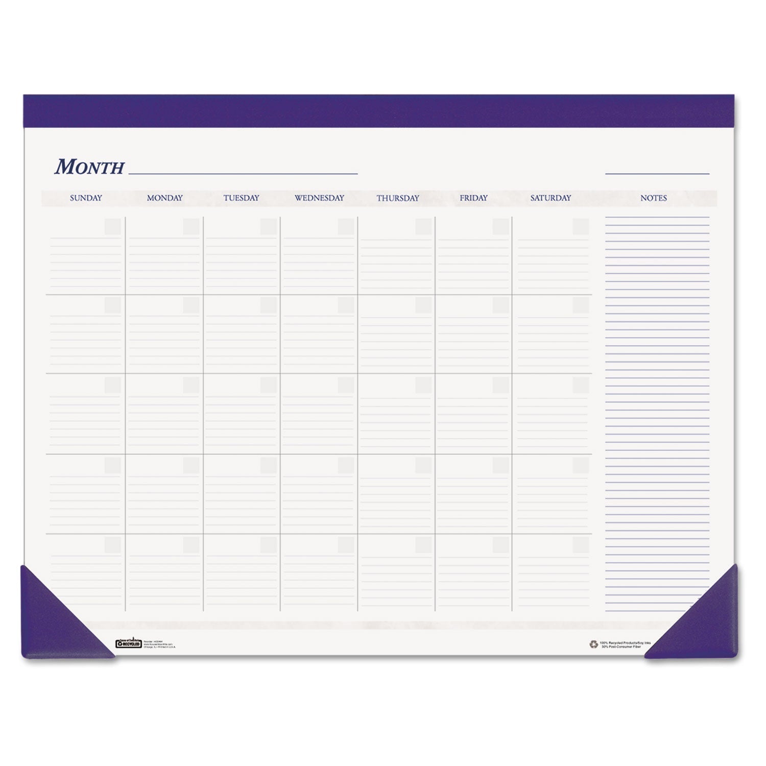 Recycled Nondated Desk Pad Calendar | 22x17