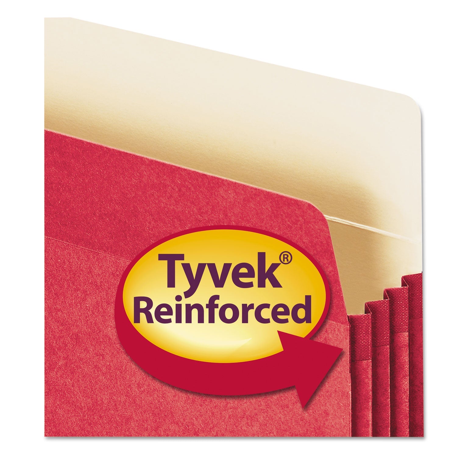 Smead Colored File Pockets, 3.5" Expansion, Letter Size, Red