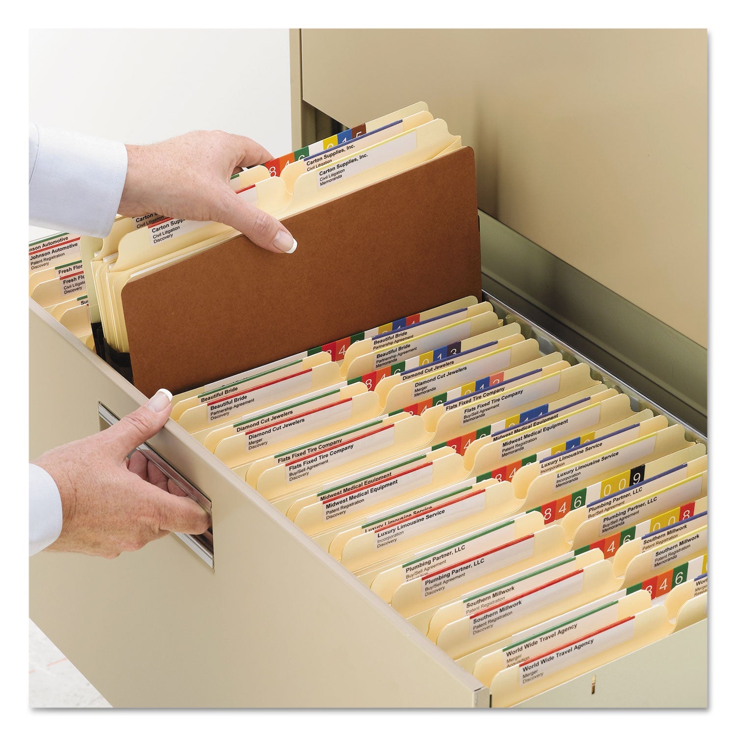 Smead Redrope Drop Front File Pockets, 3.5" Expansion, Legal Size, Redrope, 25/box