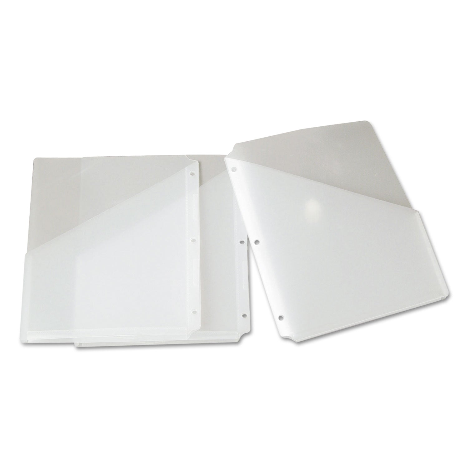 Smead Organized Up Poly Slash Jackets, 2-Sections, Letter Size, Clear, 5/pack