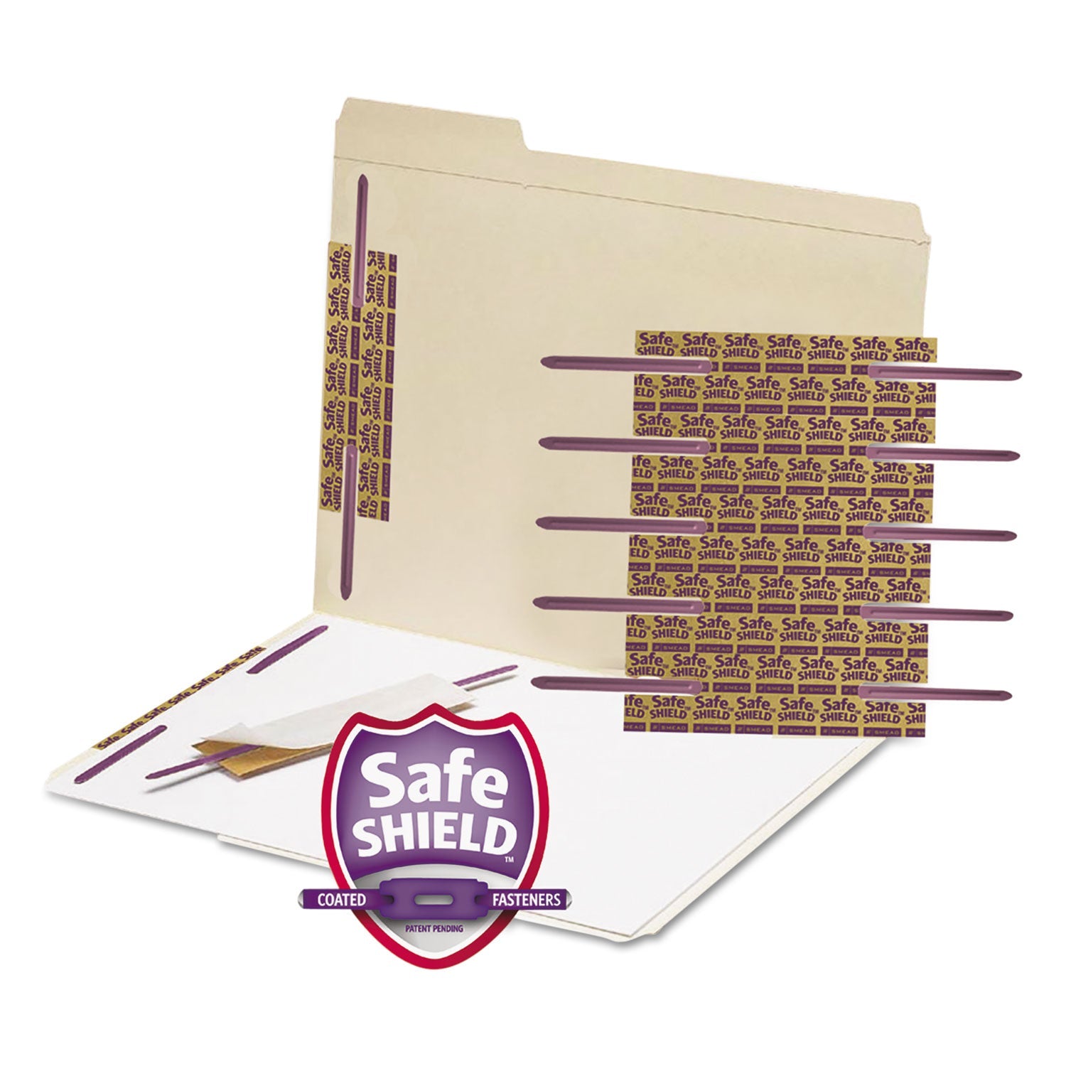 SafeSHIELD Two-Prong Fastener Sets | Purple