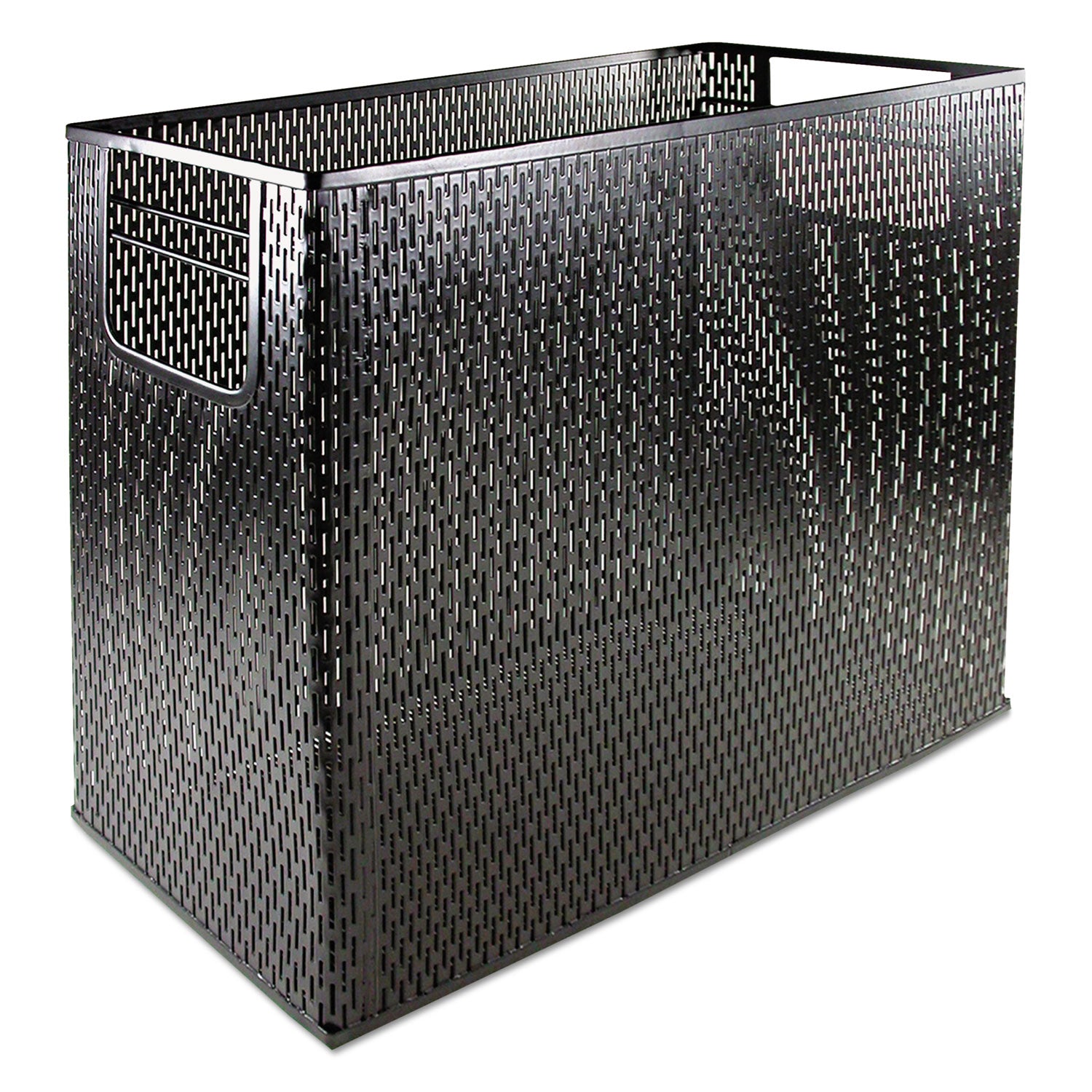 Artistic® Urban Collection Punched Metal Desktop File, 1 Section, Letter To Legal Size Files, 13" X 5.75" X 10.75", Black
