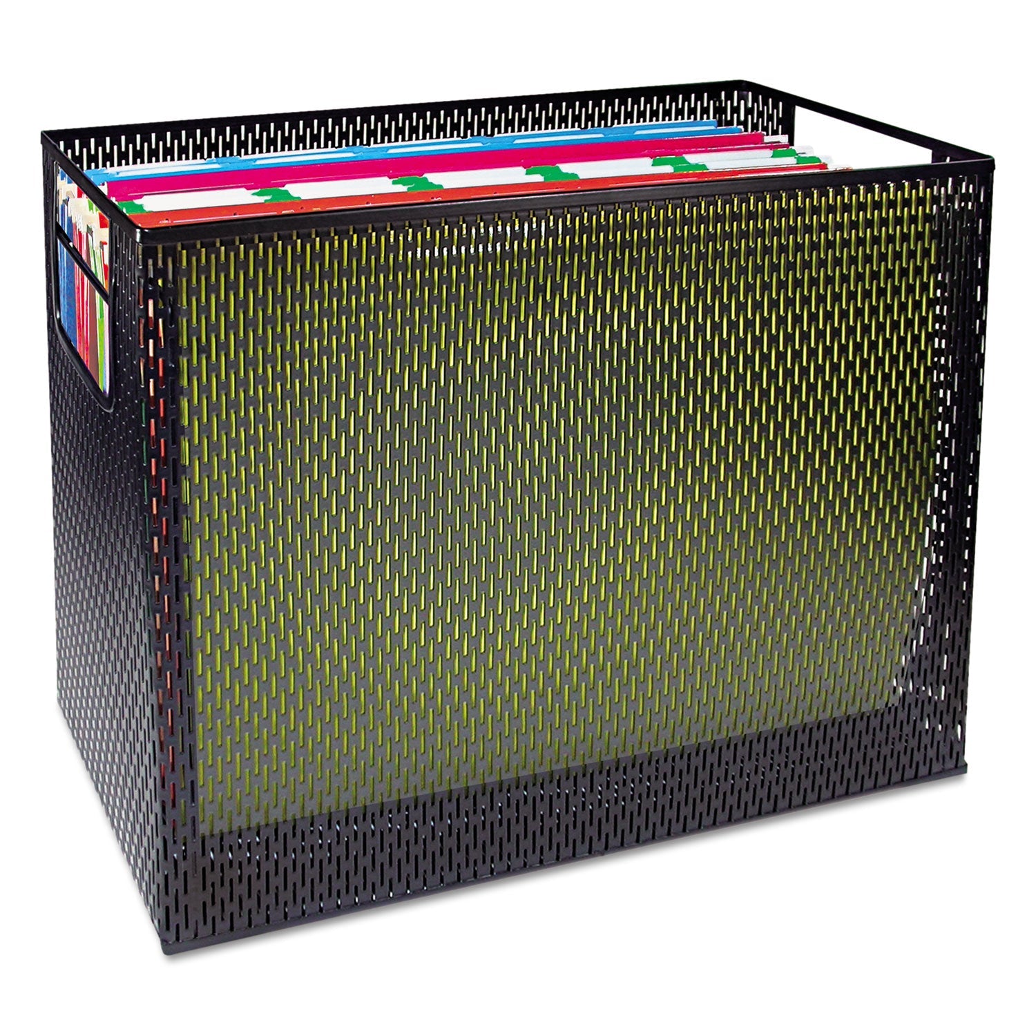 Artistic® Urban Collection Punched Metal Desktop File, 1 Section, Letter To Legal Size Files, 13" X 5.75" X 10.75", Black
