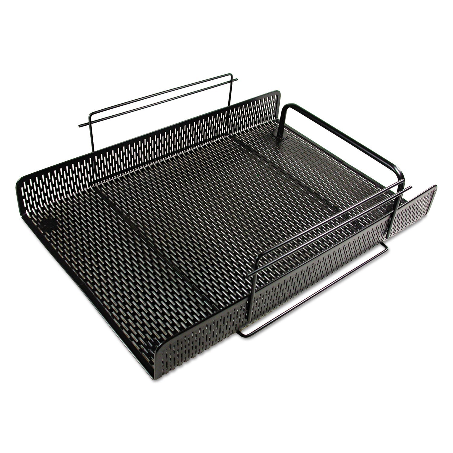 Artistic® Urban Collection Punched Metal Letter Tray, 1 Section, Letter Size Files, 10" X 13.75" X 3.5", Black
