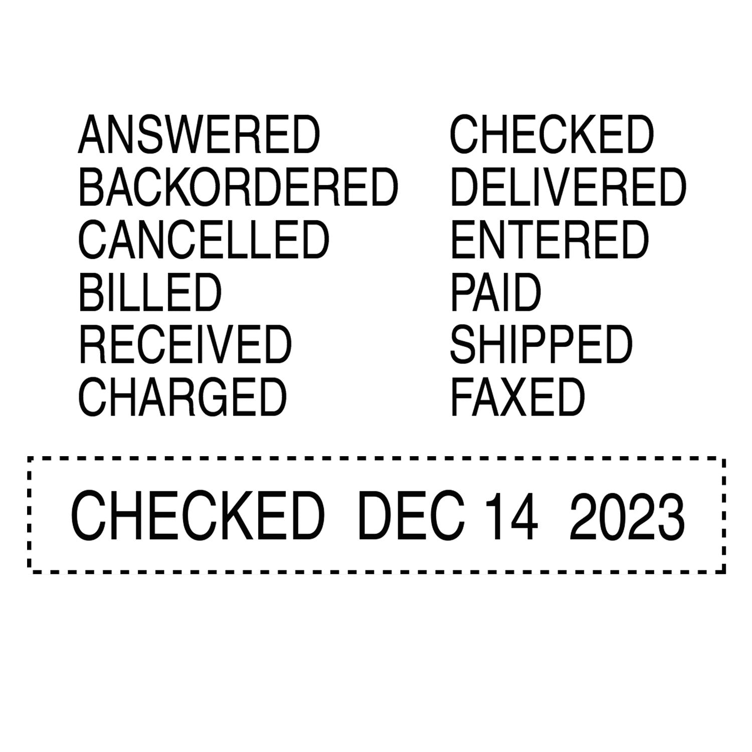 Trodat® Professional 12-Message Date Stamp, Self-Inking, 2.25 X 0.38, Black