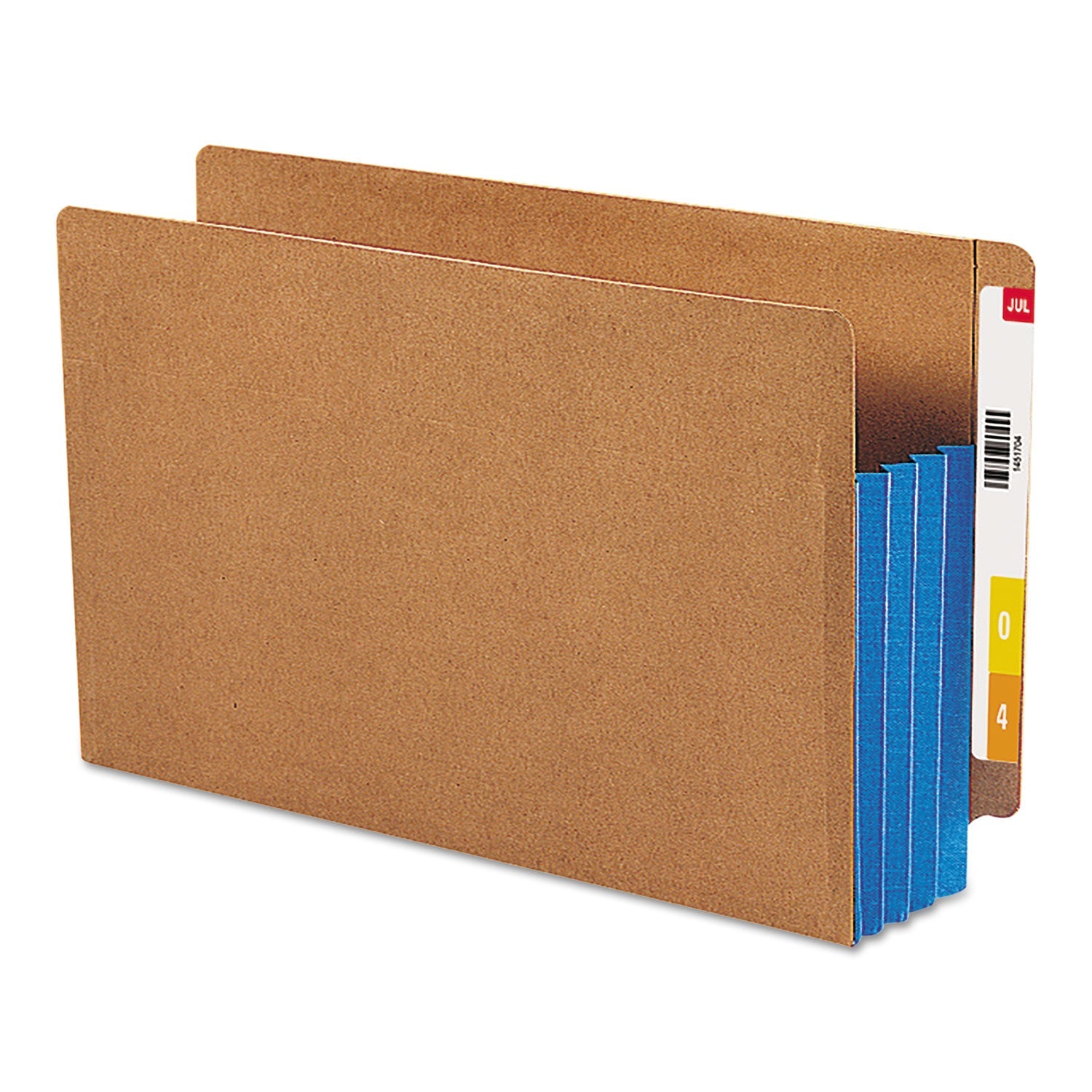 Smead Redrope Drop-Front End Tab File Pockets, Fully Lined 6.5" High Gussets, 3.5" Expansion, Legal Size, Redrope/Blue, 10/Box