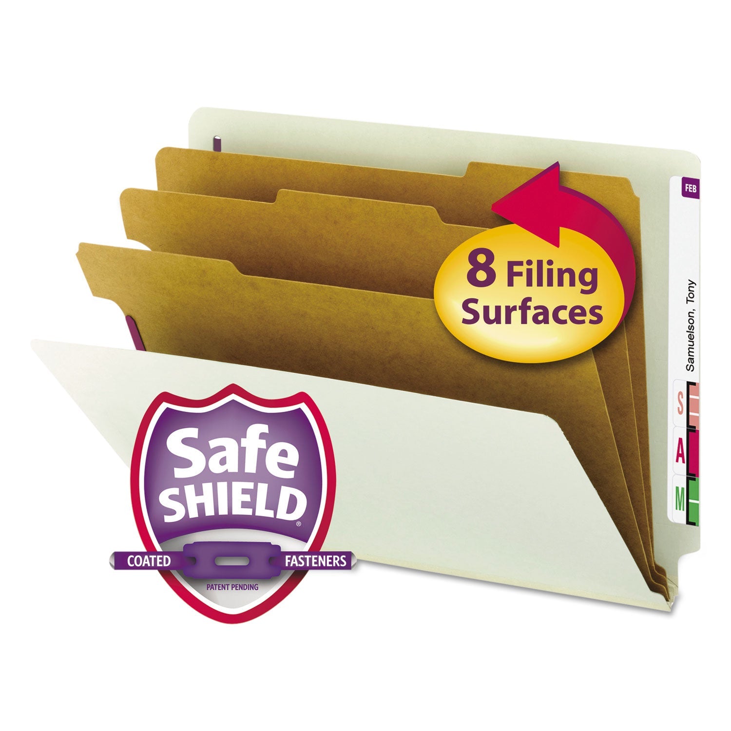 End Tab Pressboard Classification Folder | 10/BX