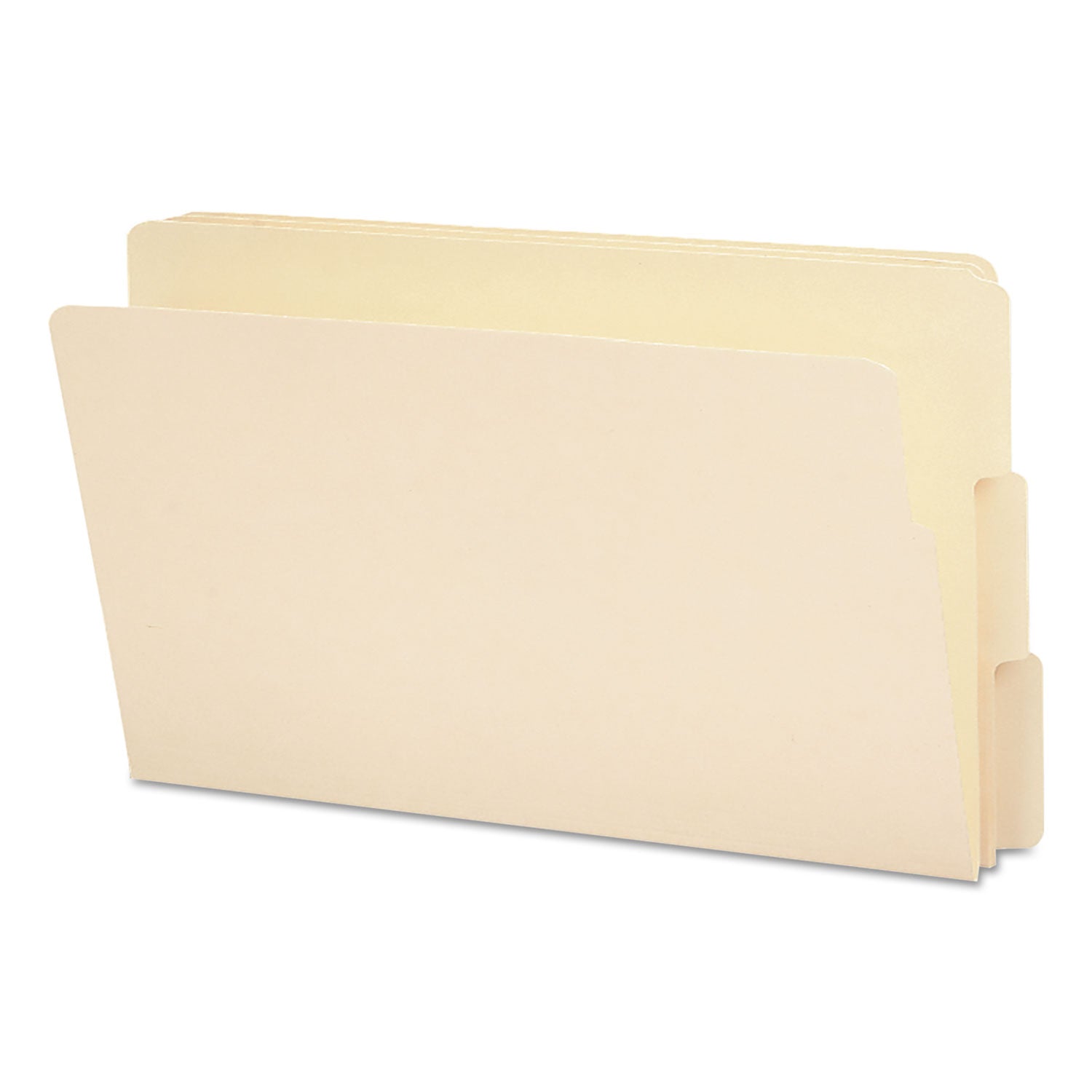 Smead Heavyweight Manila End Tab Folders, 9" High Front, Reinforced 1/3-Cut Tabs: Assorted, Legal, 0.75" Expansion, Manila, 100/Box