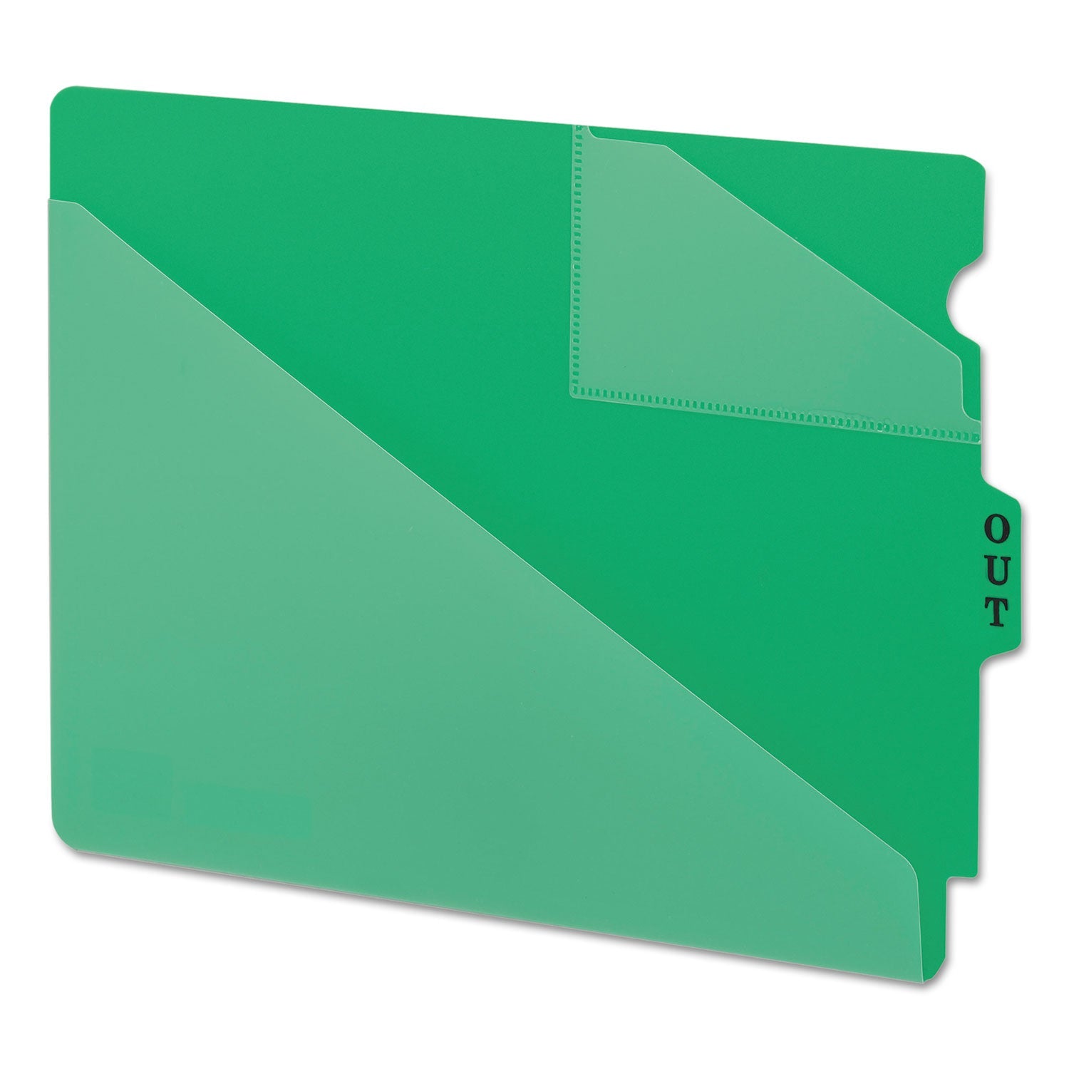 Smead End Tab Poly Out Guides, Two-Pocket Style, 1/3-Cut End Tab, Out, 8.5 X 11, Green, 50/box