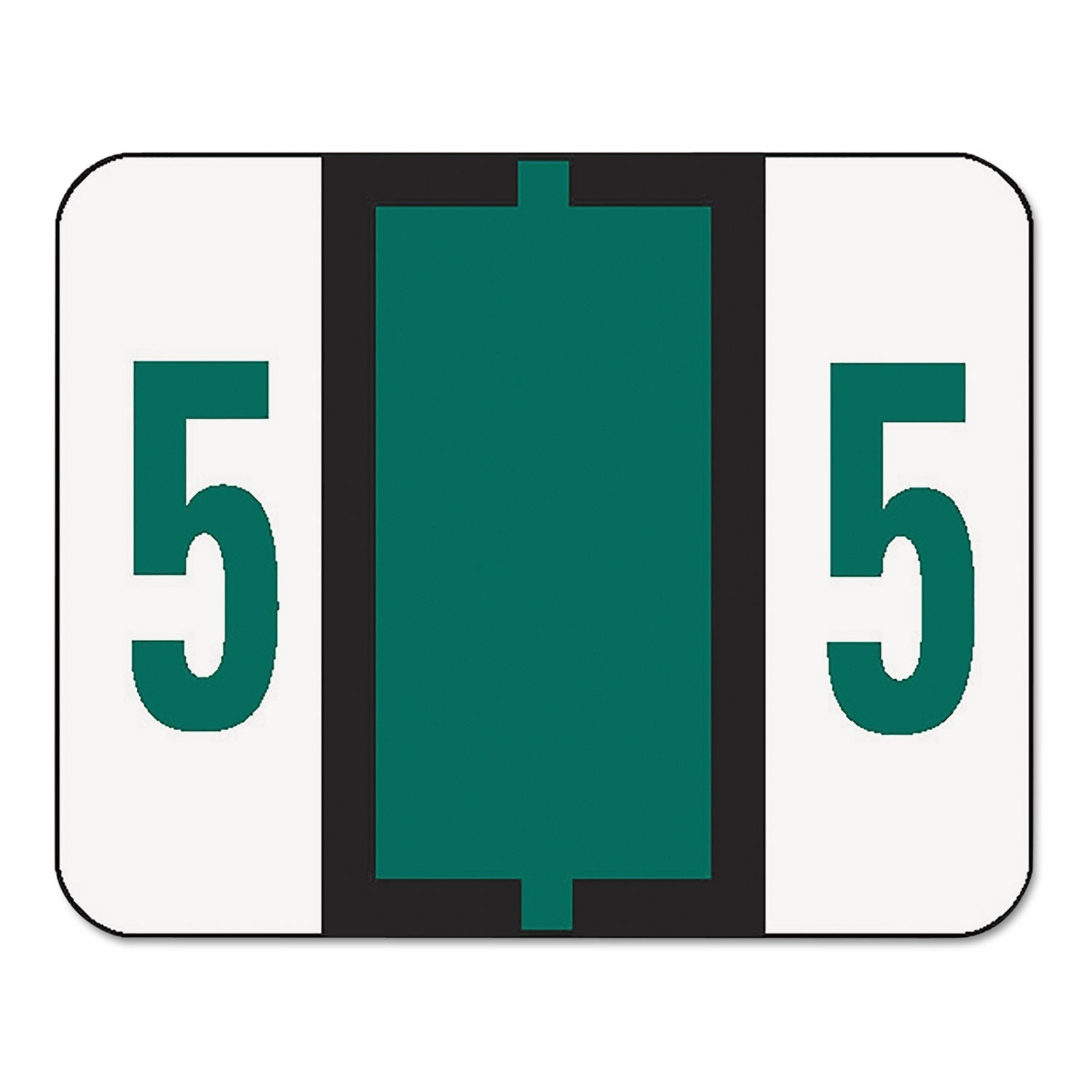 Numerical End Tab Labels | #5, White, 500/Roll
