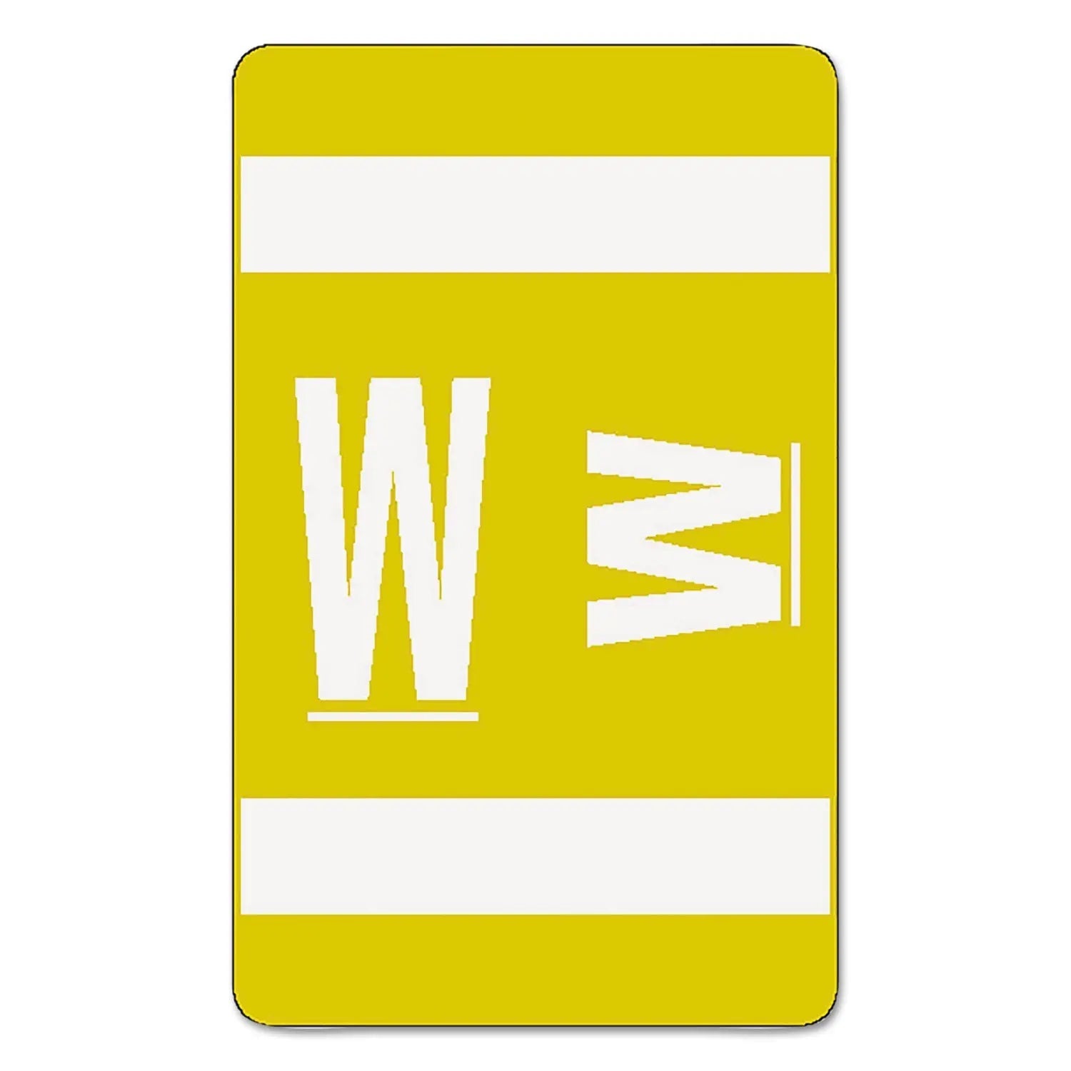 Smead Alphaz Color-Coded Second Letter Alphabetical Labels, W, 1 X 1.63, Yellow, 10/sheet, 10 Sheets/pack