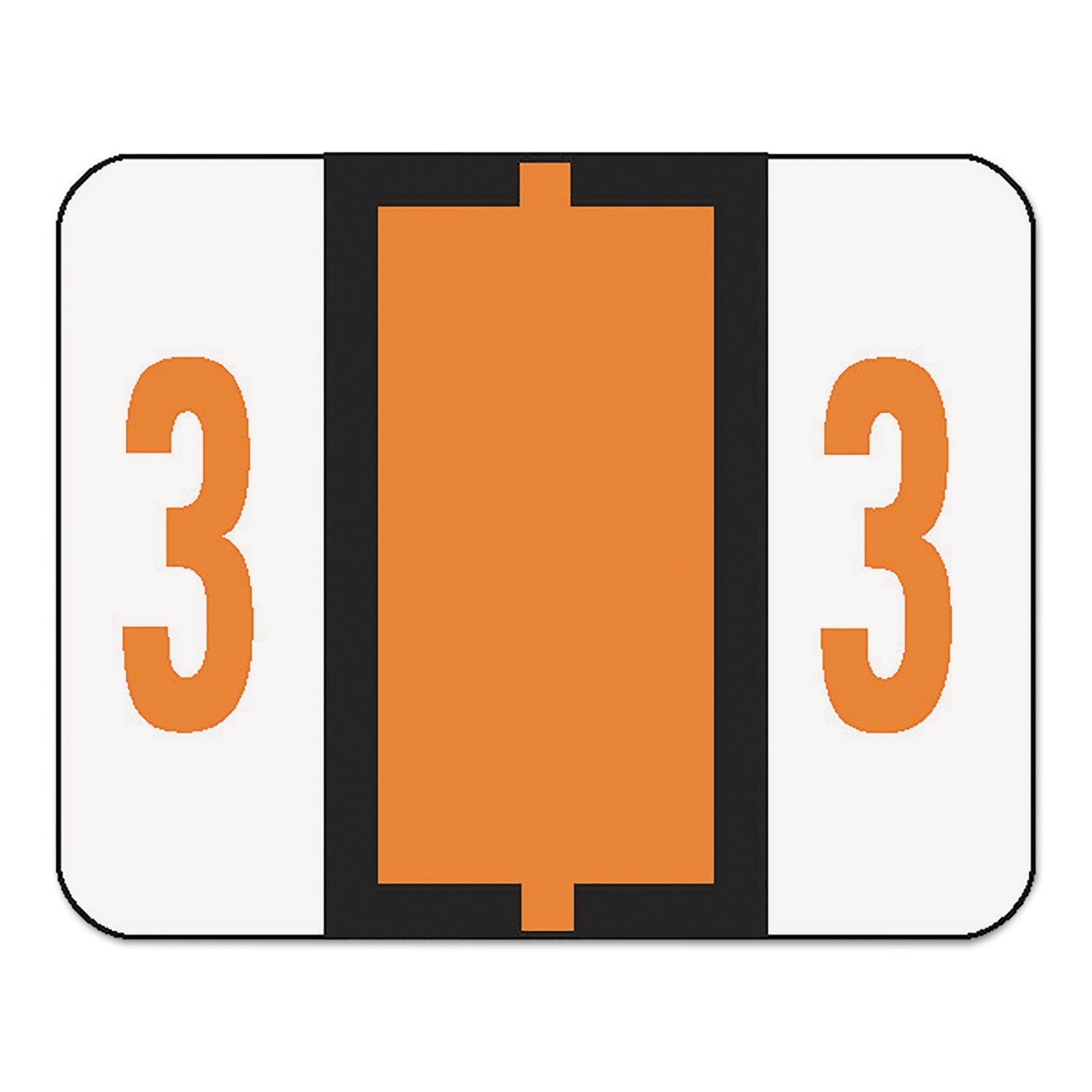Numerical End Tab Labels | #3, White, 500/Roll