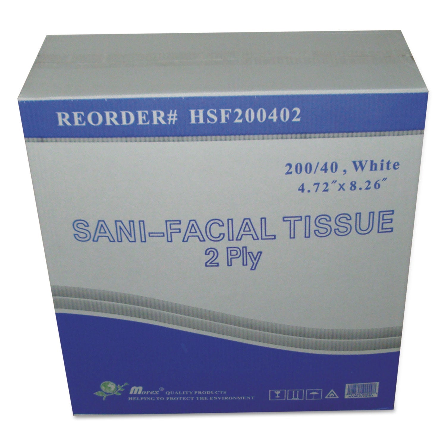 Sani Facial Tissue | 2-Ply White | 40-Count Box
