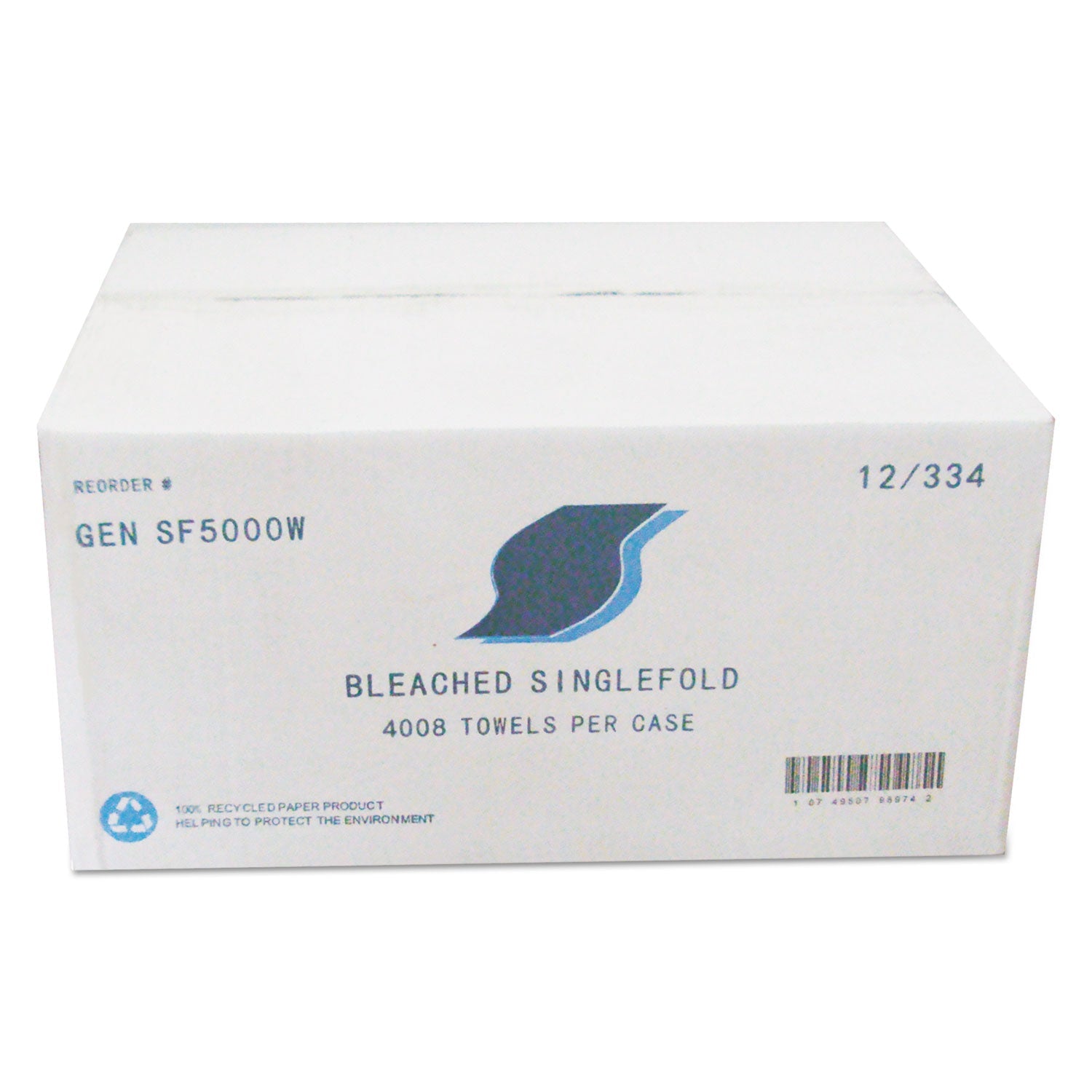GEN Single-Fold Paper Towels | White, 12 Packs