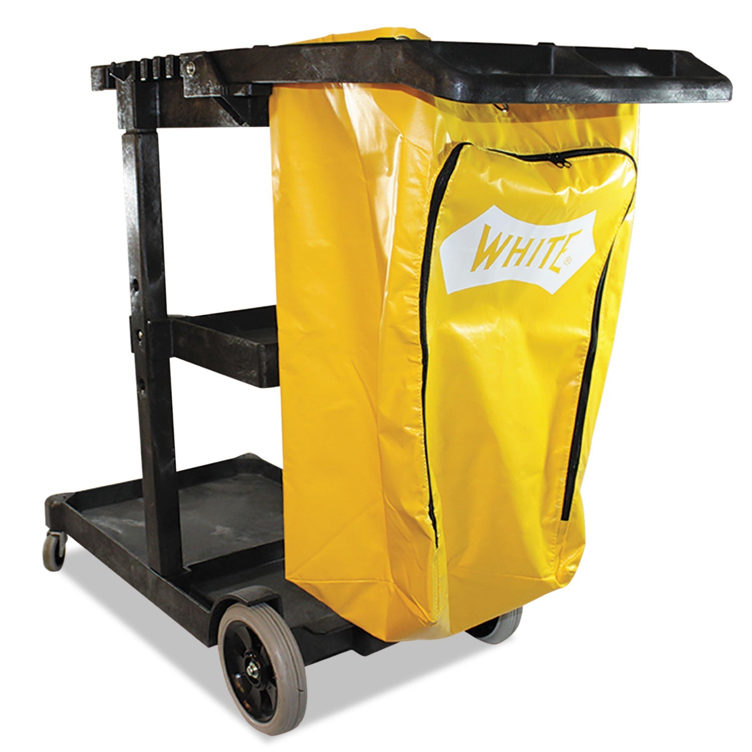 Janitorial Cart | 3 Shelves, Yellow