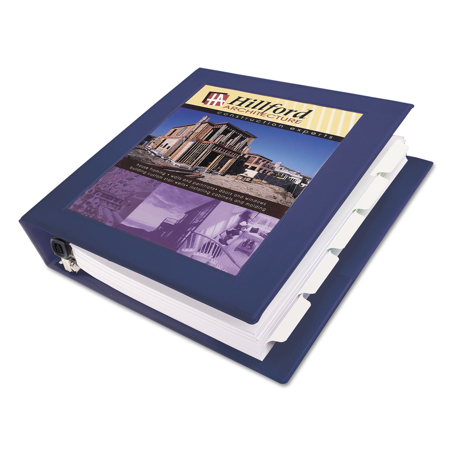 Avery® Framed View Heavy-Duty Binders, 3 Rings, 1.5" Capacity, 11 X 8.5, Navy Blue