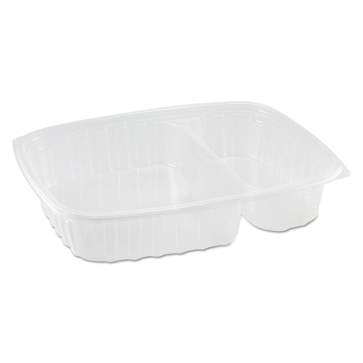 Dart® StayLock Clear Hinged Lid Containers, 3 Compartments, 8.6 x 9 x 3, Clear, Plastic, 100/Packs, 2 Packs/Carton