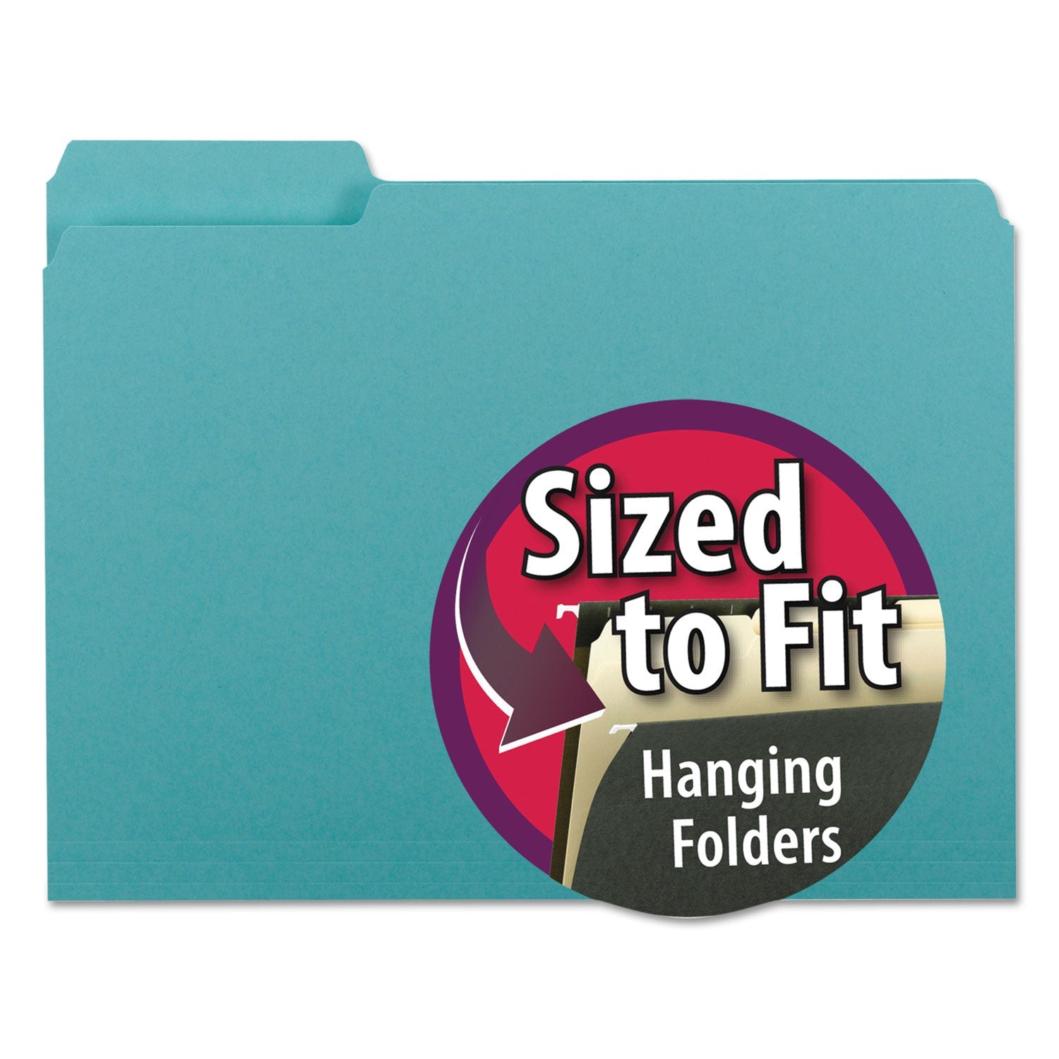 Interior File Folders | Letter, Aqua, 100/Box