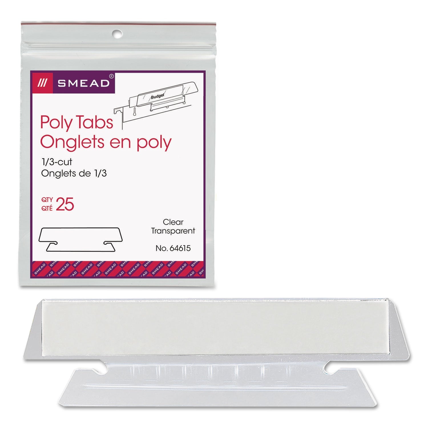 Poly Index Tabs for Hanging Folders | 1/3-Cut