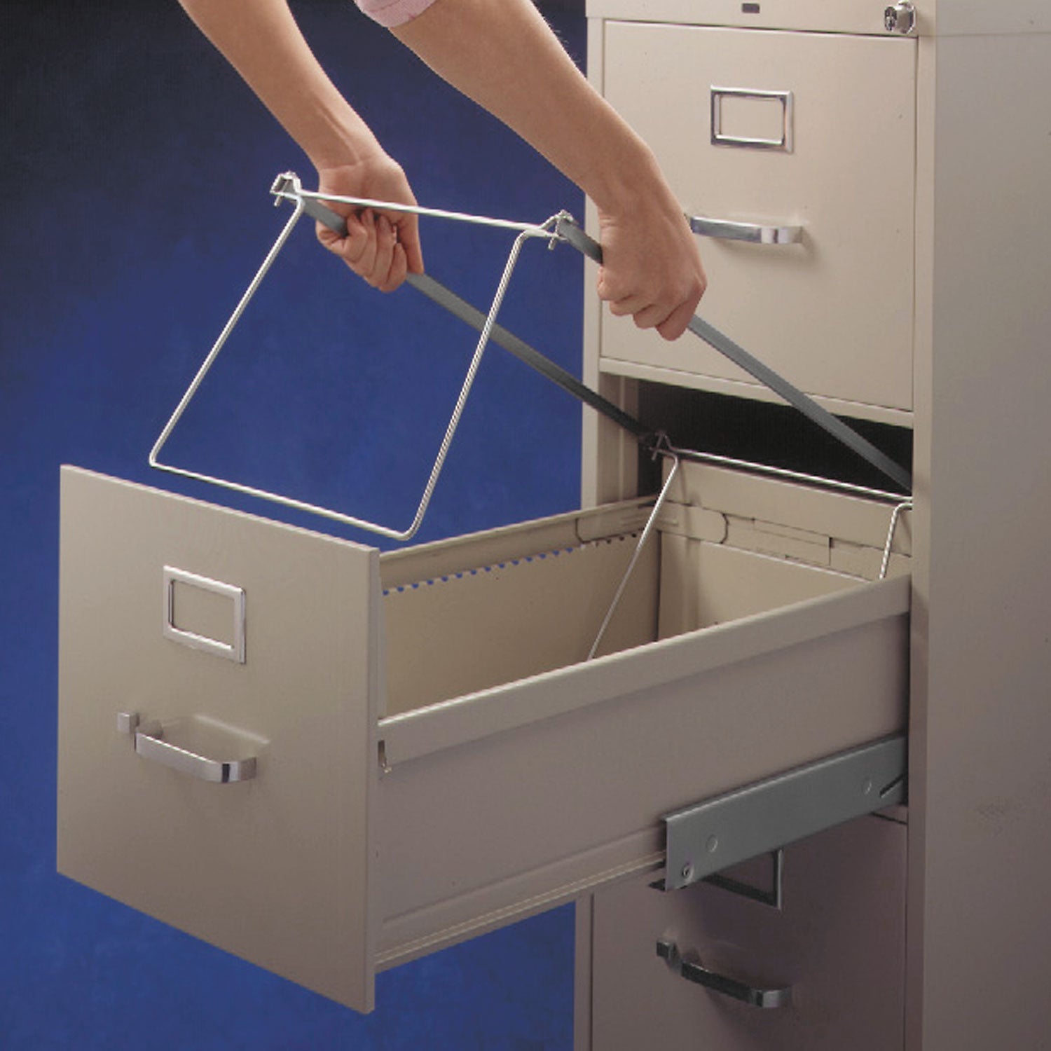 Smead Steel Hanging Folder Drawer Frame, Legal Size, 23" To 27" Long, Gray, 2/pack