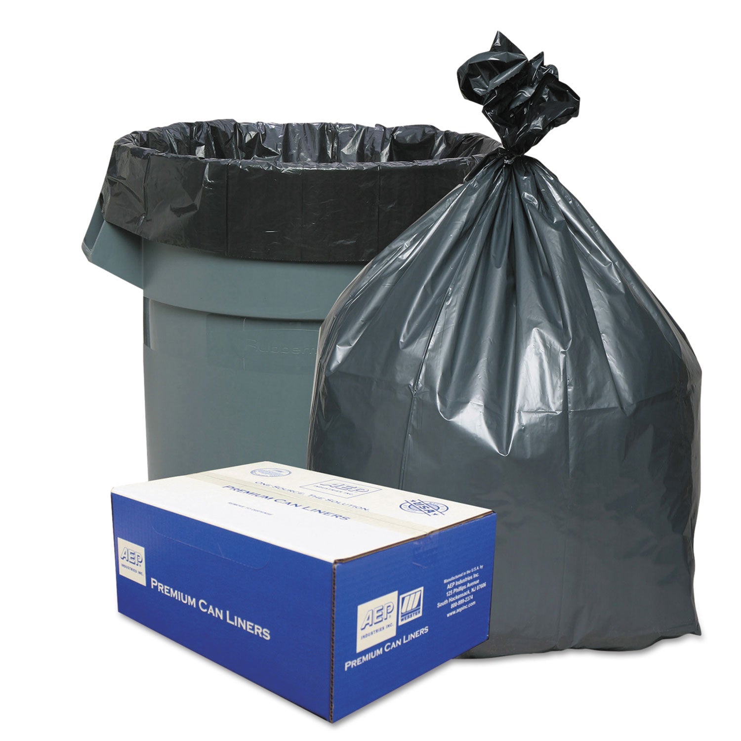 Can Liners | 45 Gal | Gray | 1.55 mil | 50 ct