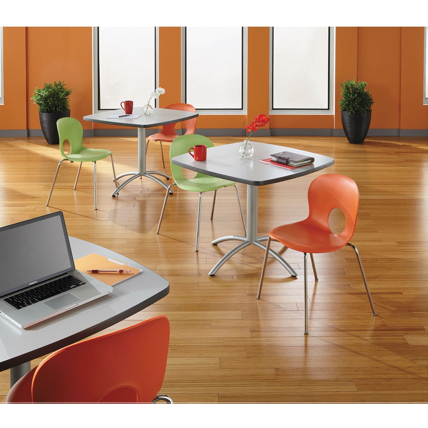 Iceberg CafeWorks Cafe-Height Table, Square, 36" x 36" x 30", Gray/Silver