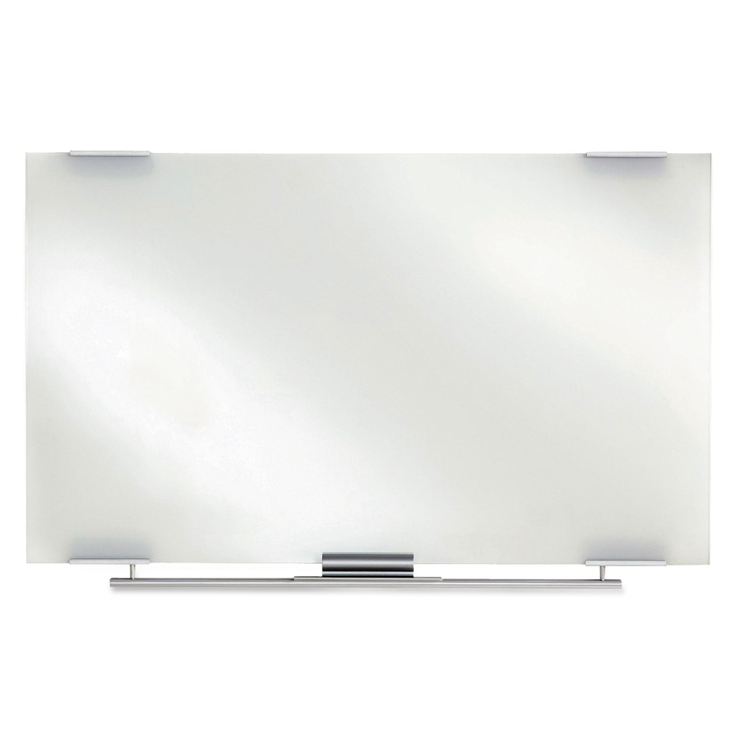 Iceberg Clarity Glass Dry Erase Board with Aluminum Trim, 48" x 36", White Surface, Satin Aluminum Frame