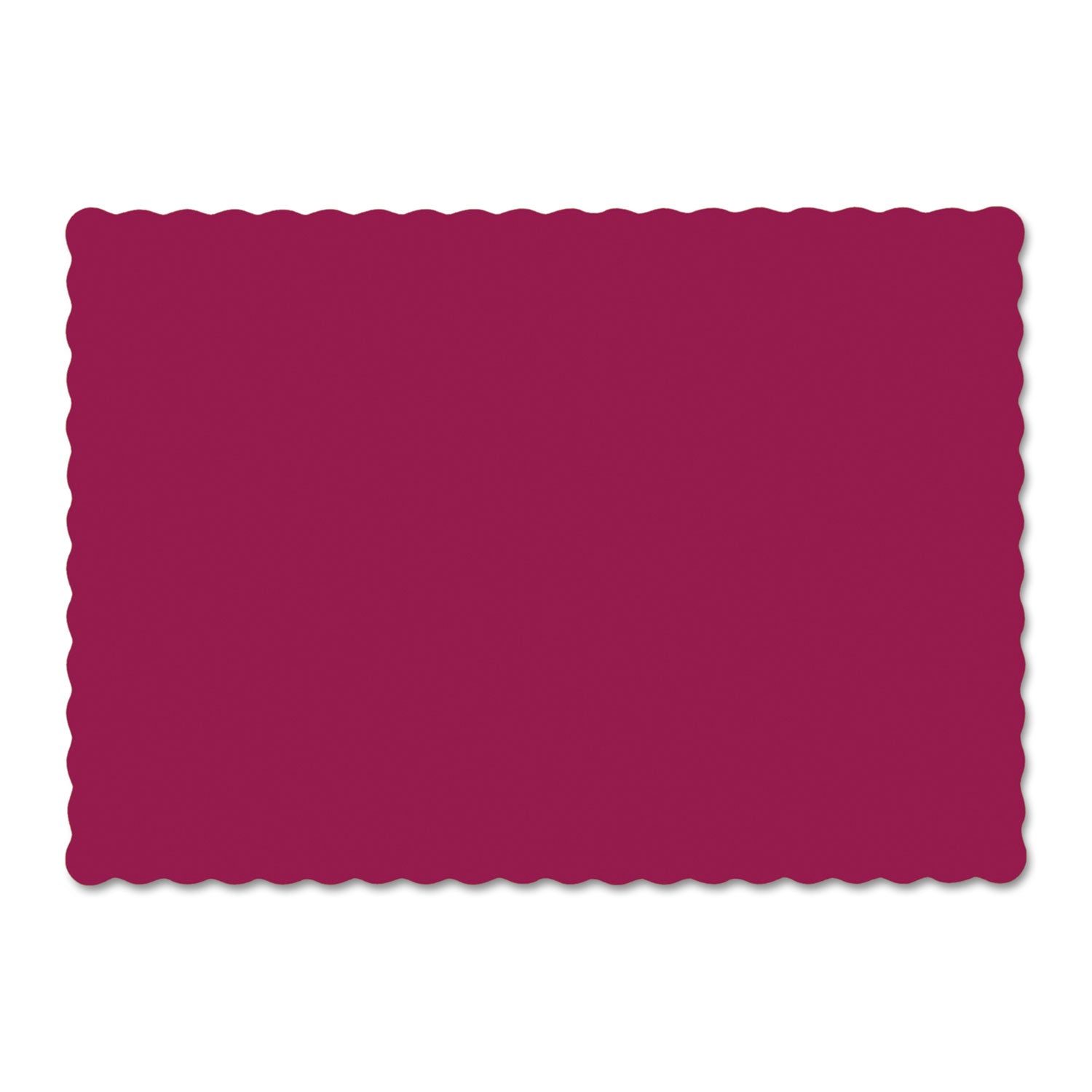 Hoffmaster® Solid Color Scalloped Edge Placemats, 9.5 X 13.5, Burgundy, 1,000/carton - Bloom Skins