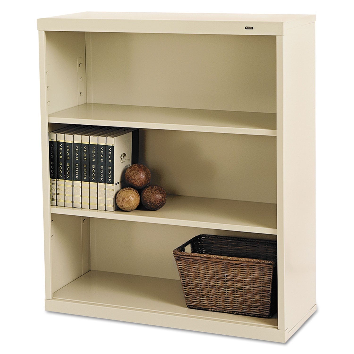 Tennsco Metal Bookcase | Three-Shelf Putty