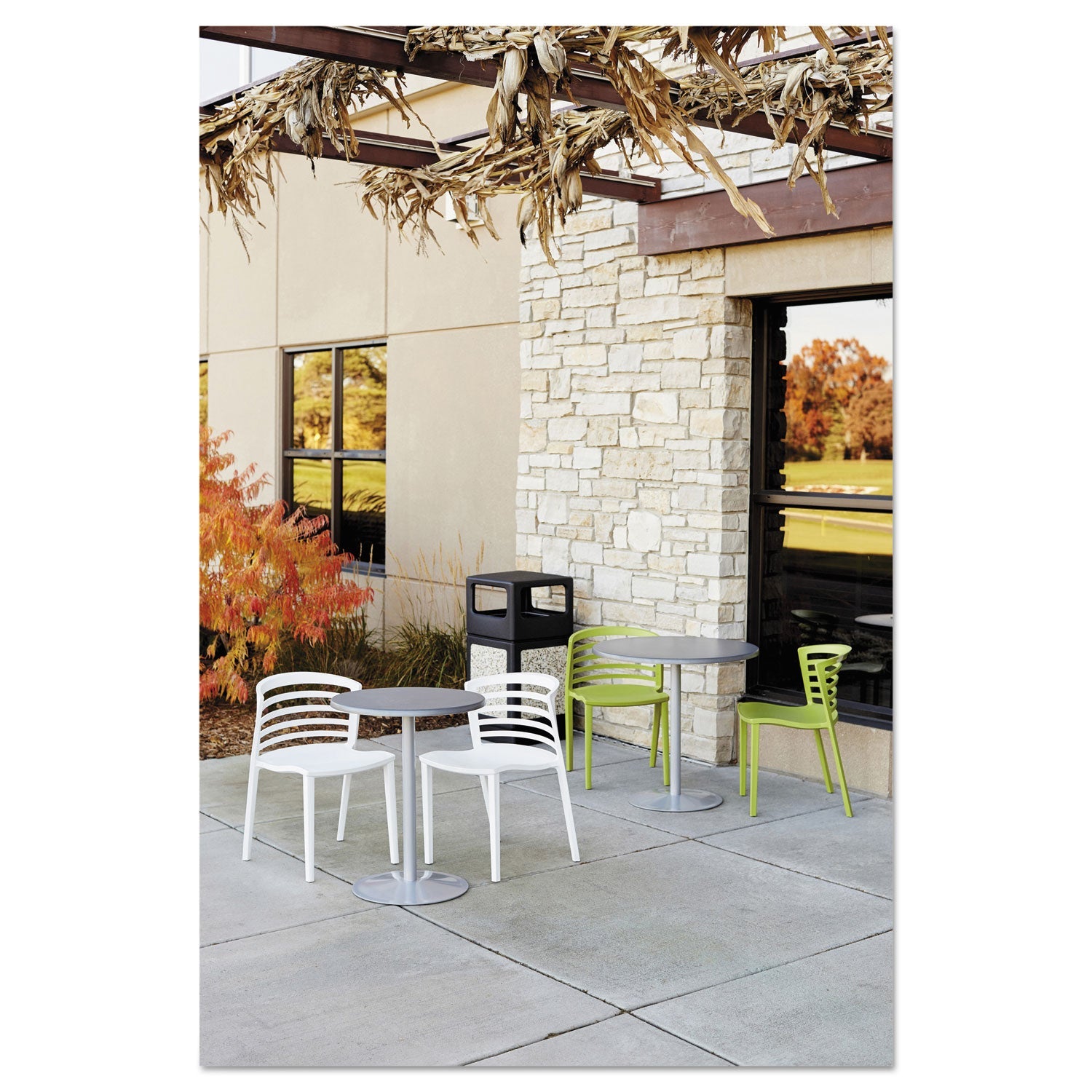 Safco® Canmeleon Aggregate Panel Receptacles, Side-Open, 38 gal, Polyethylene, Black