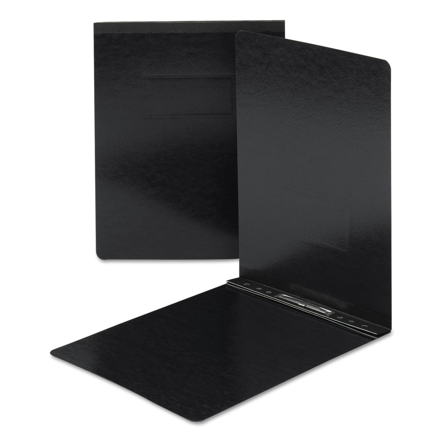 Smead Prong Fastener Premium Pressboard Report Cover, Two-Piece Prong Fastener, 2" Capacity,  8.5 x 11, Black/Black