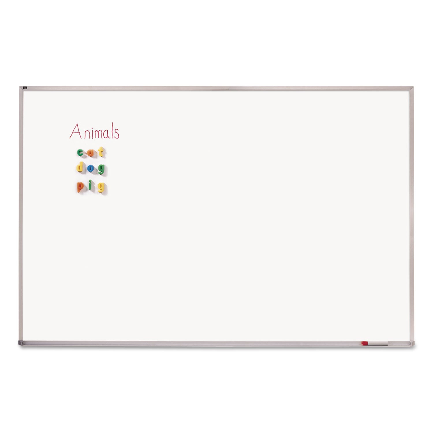 Quartet® Porcelain Magnetic Whiteboard, 72" x 48", White Surface, Satin Aluminum Frame