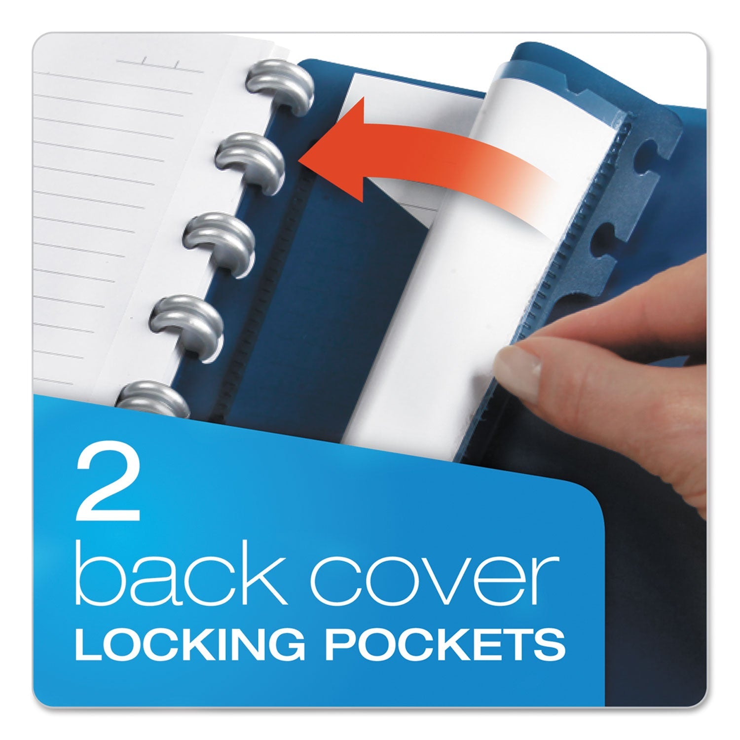 Ampad® Versa Crossover Notebook, 3-Subject, Wide/Legal Rule, Navy Cover, (60) 11 x 8.5 Sheets