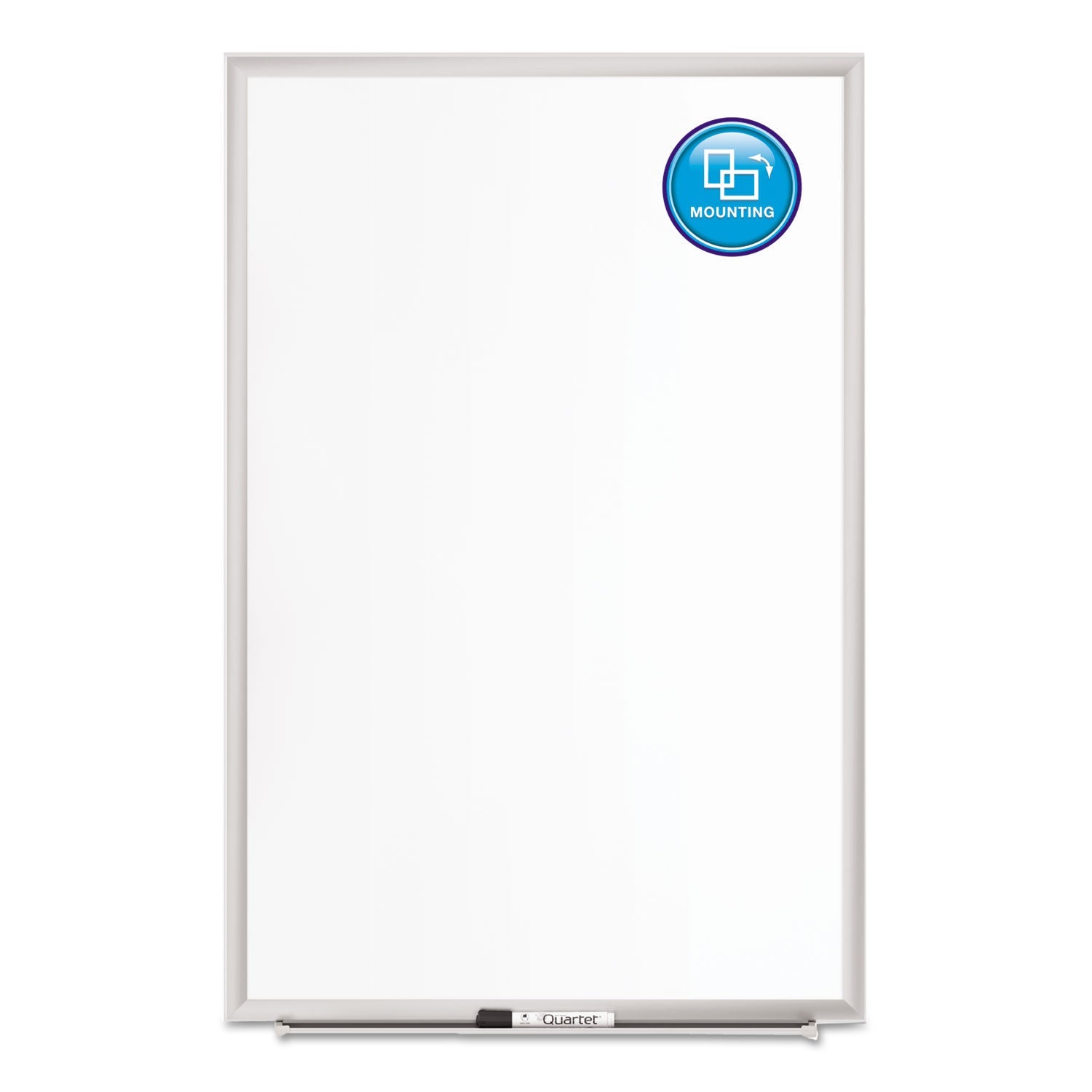 Quartet® Classic Series Porcelain Magnetic Dry Erase Board, 48" x 36", White Surface, Satin Aluminum Frame