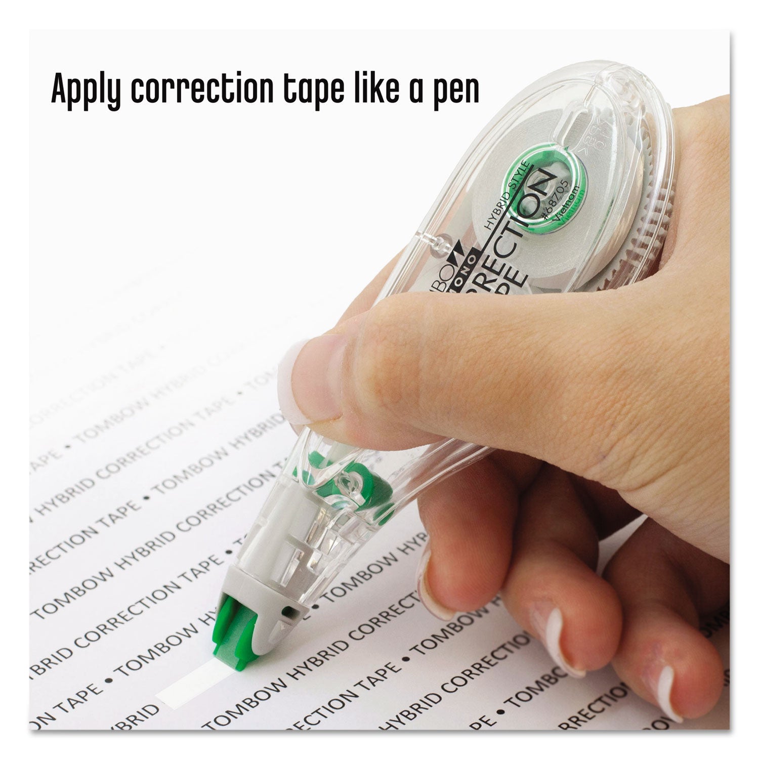 Tombow® MONO Hybrid Style Correction Tape, Non-Refillable, Clear Applicator, 0.17" x 394", 10/Pack