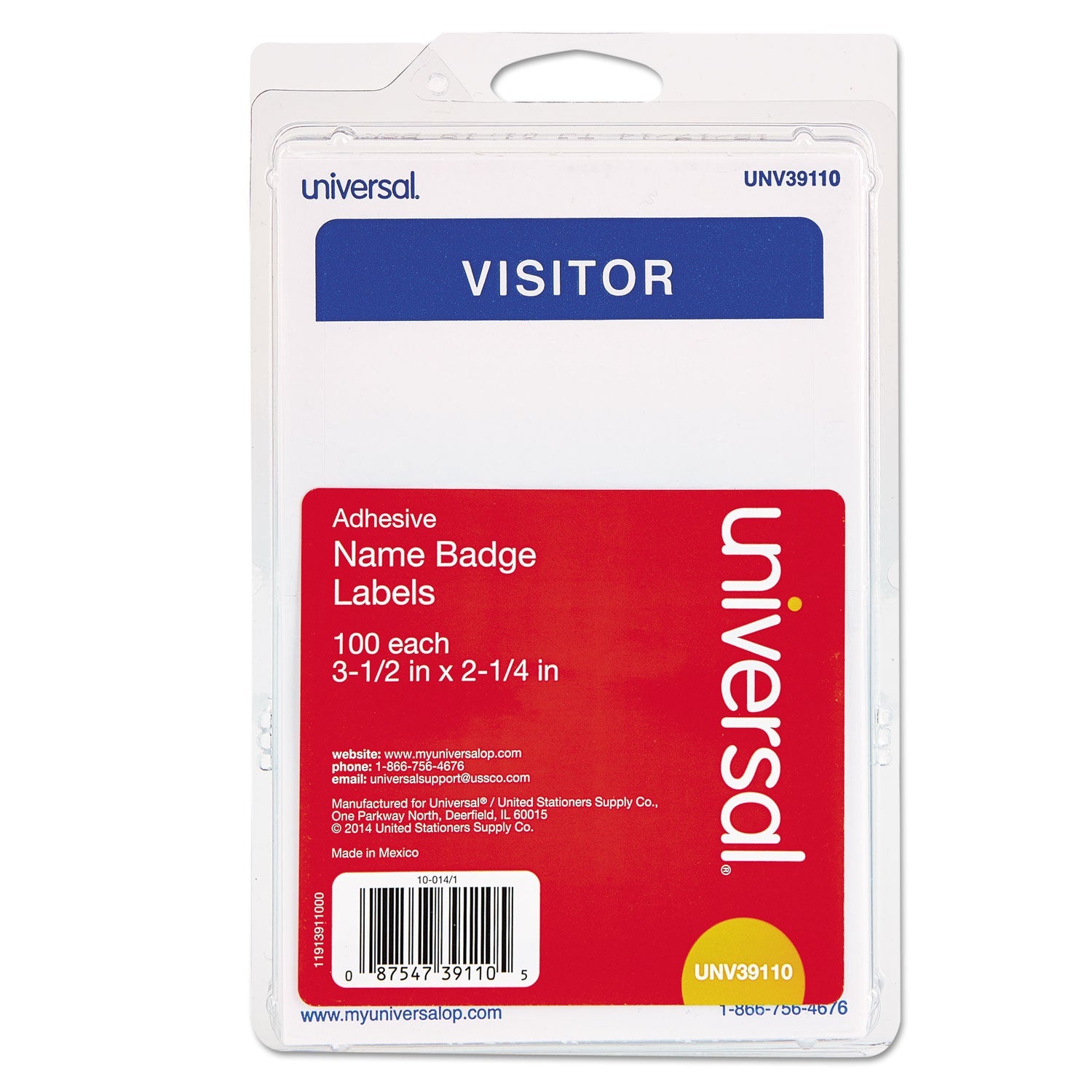 Visitor Self-Adhesive Name Badges | 100-Pack