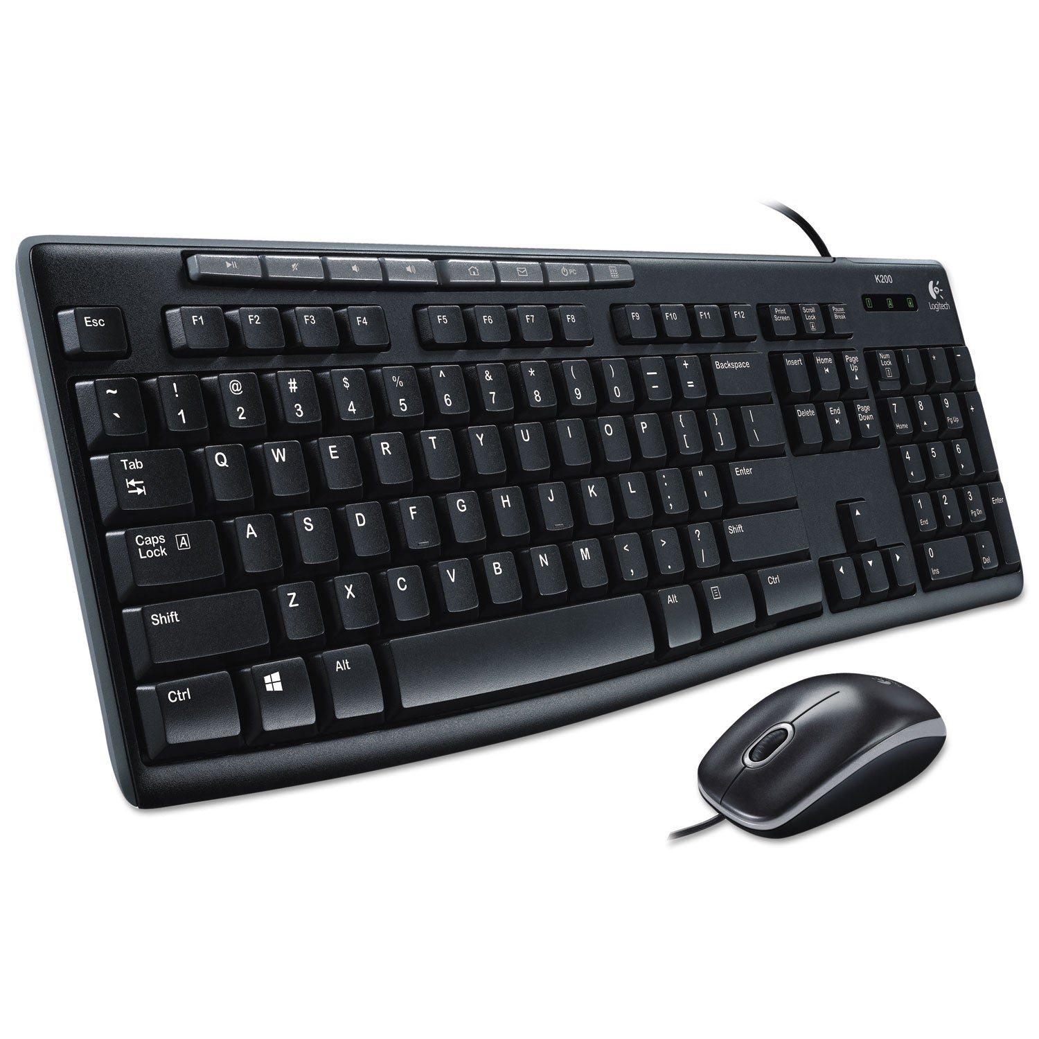 Logitech® Wired Media Combo Mk200, Usb 2.0, Black
