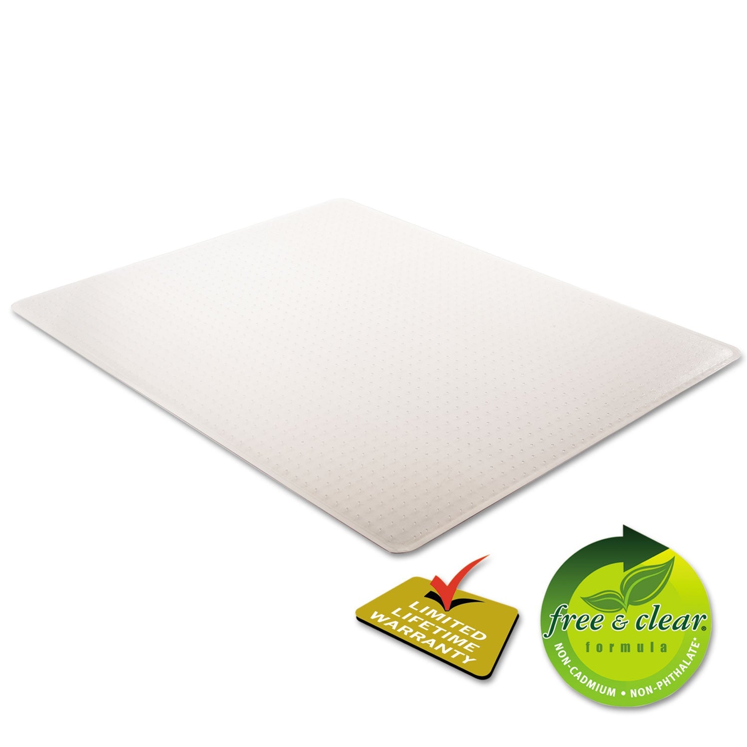 deflecto® Supermat Frequent Use Chair Mat, Medium Pile Carpet, Flat, 46 X 60, Rectangle, Clear