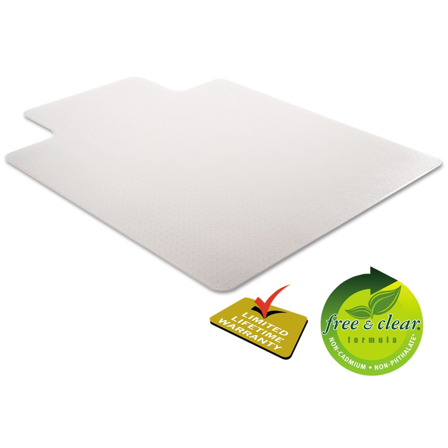 deflecto® Duramat Moderate Use Chair Mat For Low Pile Carpet, 46 X 60, Wide Lipped, Clear