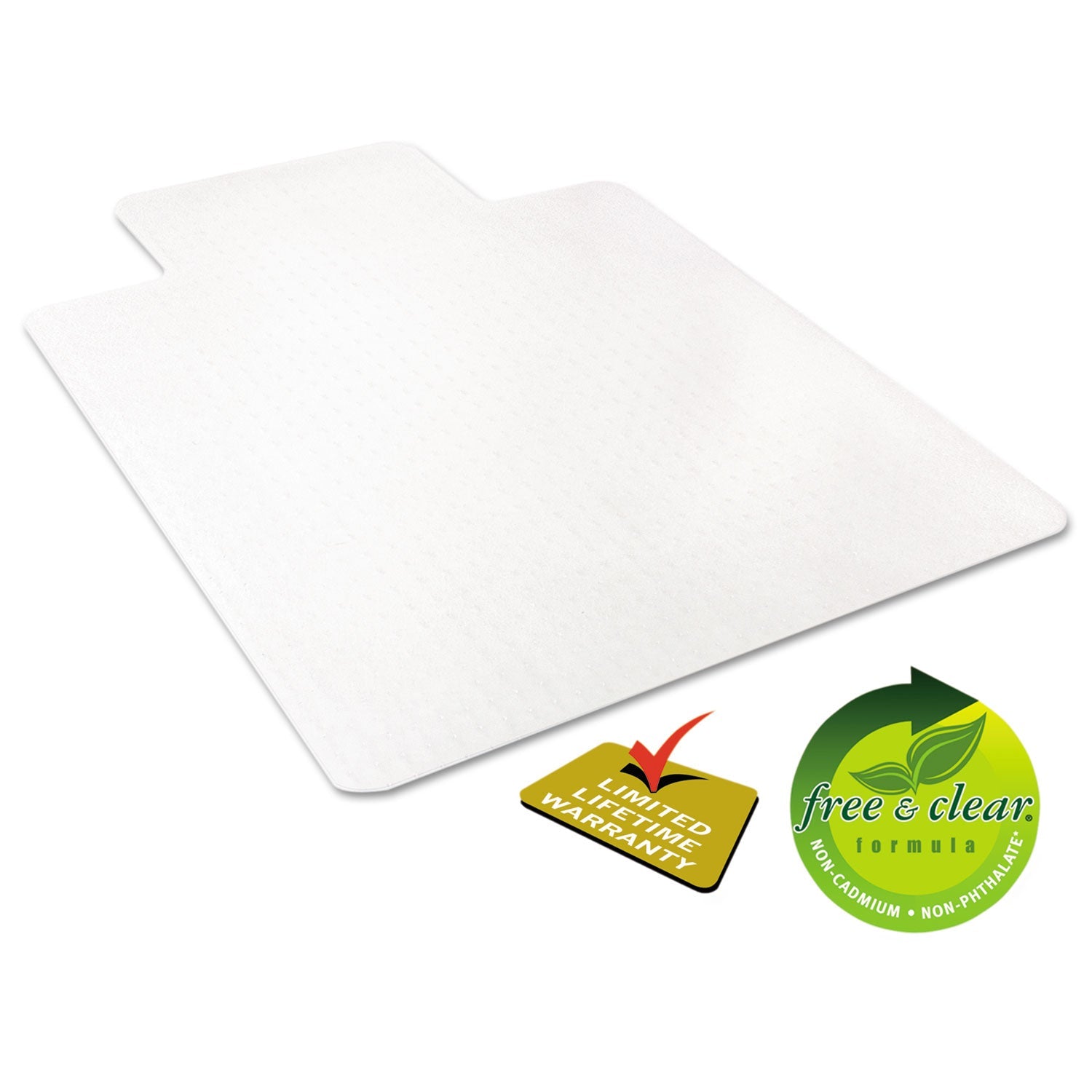 deflecto® Economat Occasional Use Chair Mat For Low Pile Carpet, 45 X 53, Wide Lipped, Clear