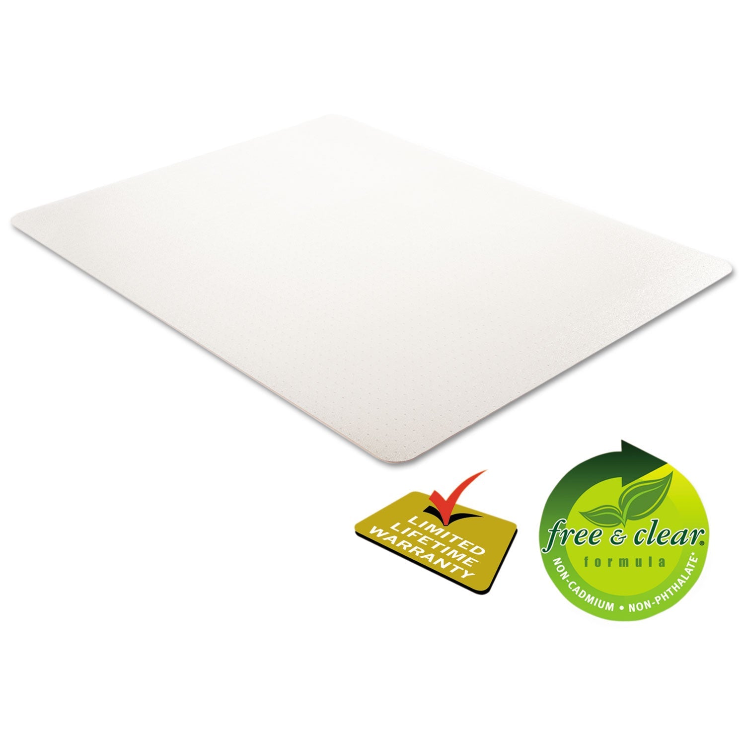 deflecto® Economat Occasional Use Chair Mat, Low Pile Carpet, Flat, 46 X 60, Rectangle, Clear