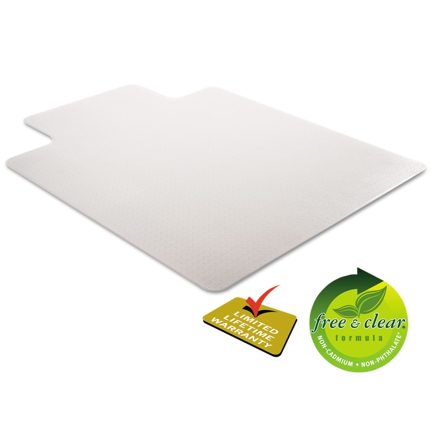 deflecto® Duramat Moderate Use Chair Mat, Low Pile Carpet, Flat, 36 X 48, Lipped, Clear