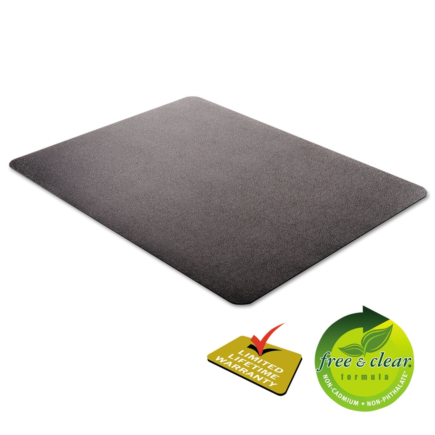 deflecto® Economat Occasional Use Chair Mat For Low Pile Carpet, 46 X 60, Rectangular, Black