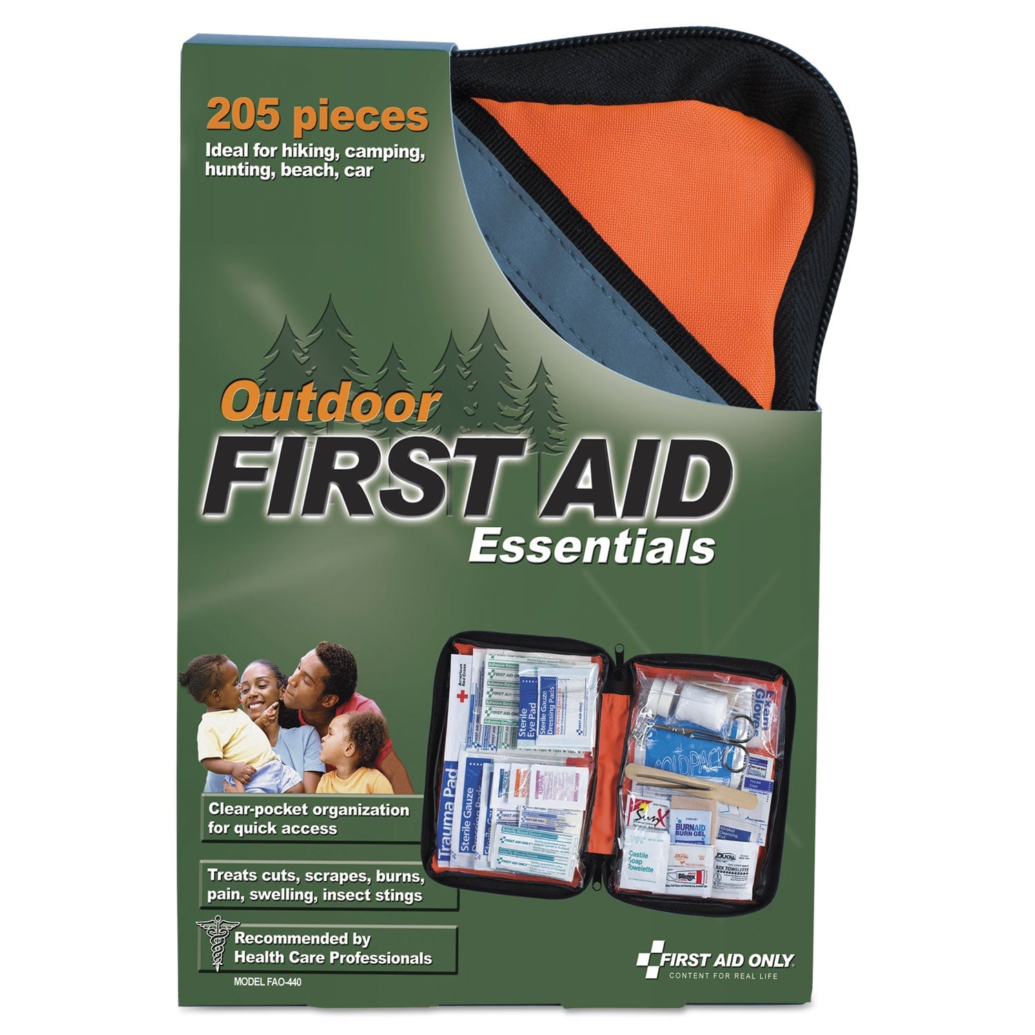 First Aid Only™ Outdoor Softsided First Aid Kit For 10 People, 205 Pieces, Fabric Case - Bloom Skins